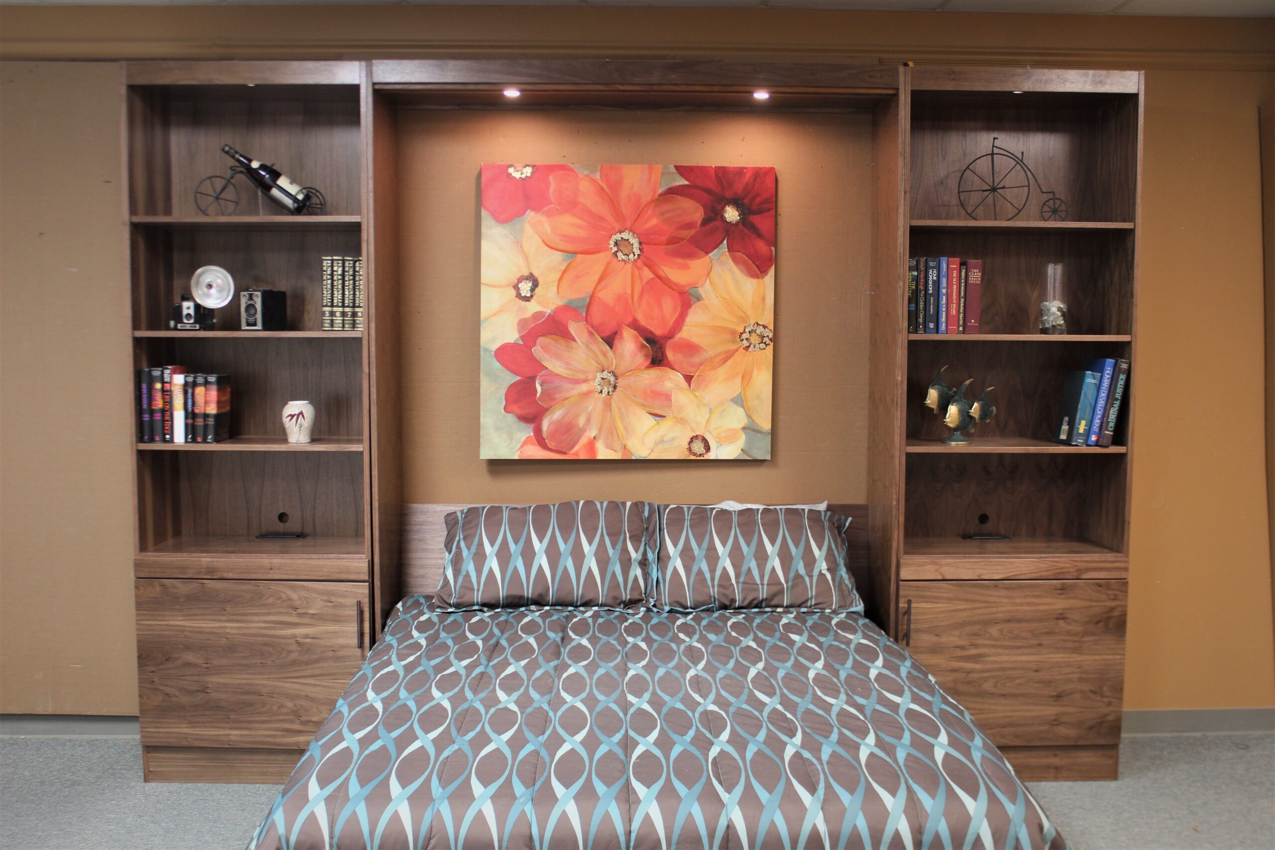 Manhattan Entertainment Center Murphy Bed Front View of Bed Shown Open