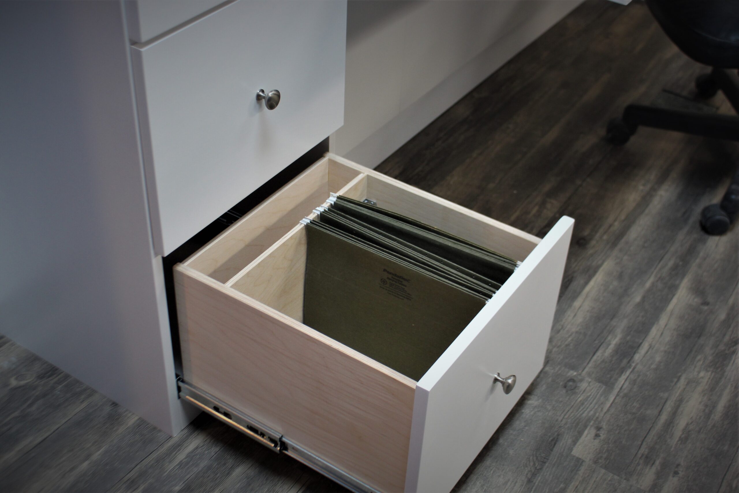 Alpine Murphy Bed File Drawers in Bookcases