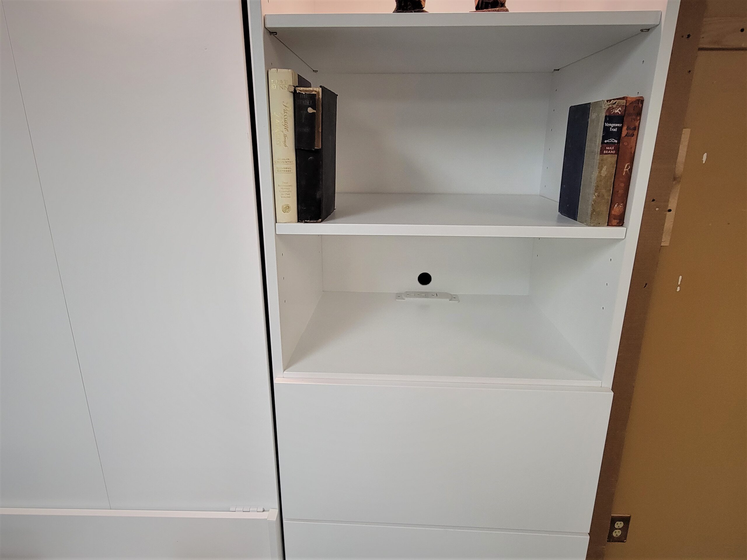 Alpine Murphy Bed Bookcase Charging Station