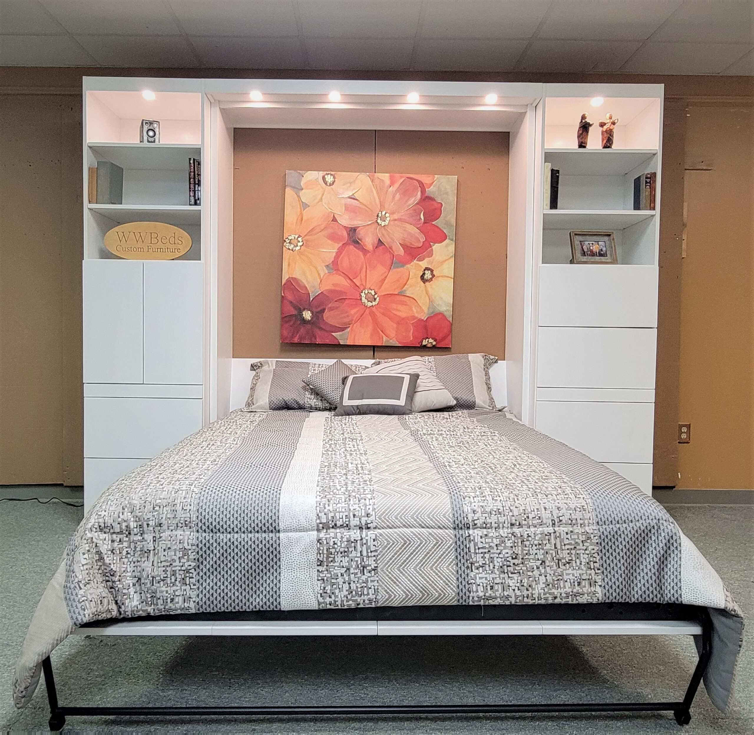 Alpine Murphy Bed Front View of Bed Shown Open