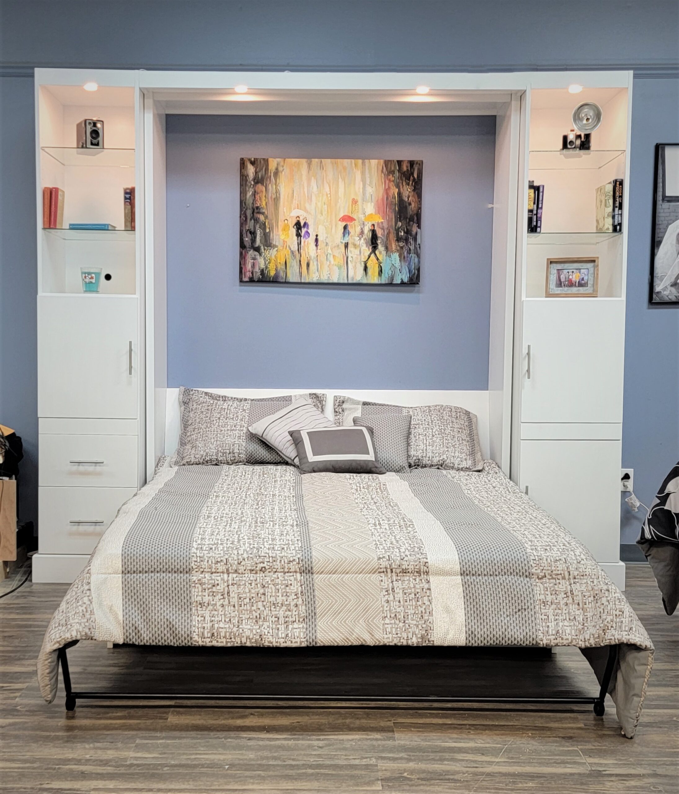 Alpine Murphy Bed Front View of Bed Shown Open