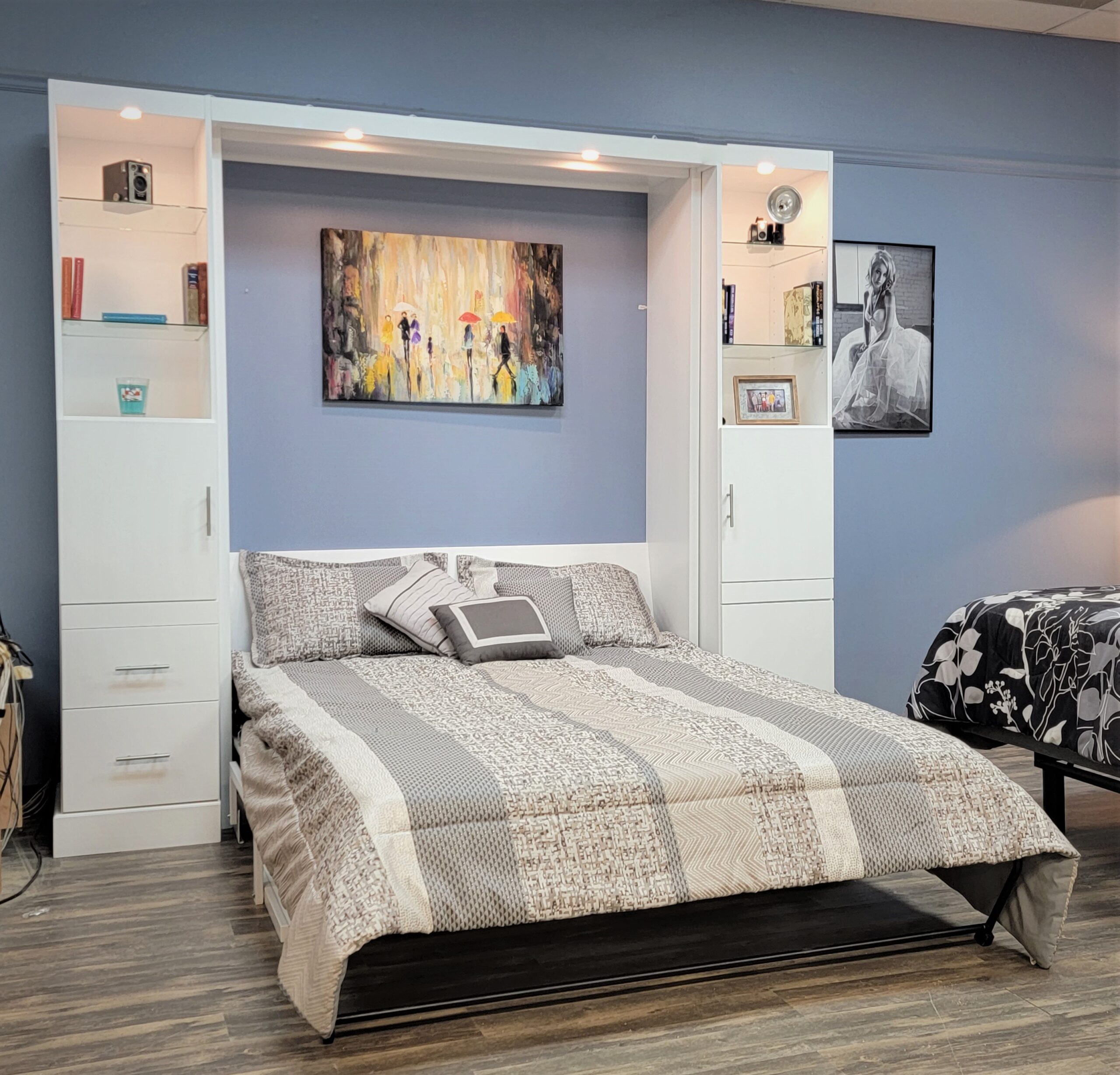 Alpine Murphy Bed Side View of Murphy Bed Shown Open