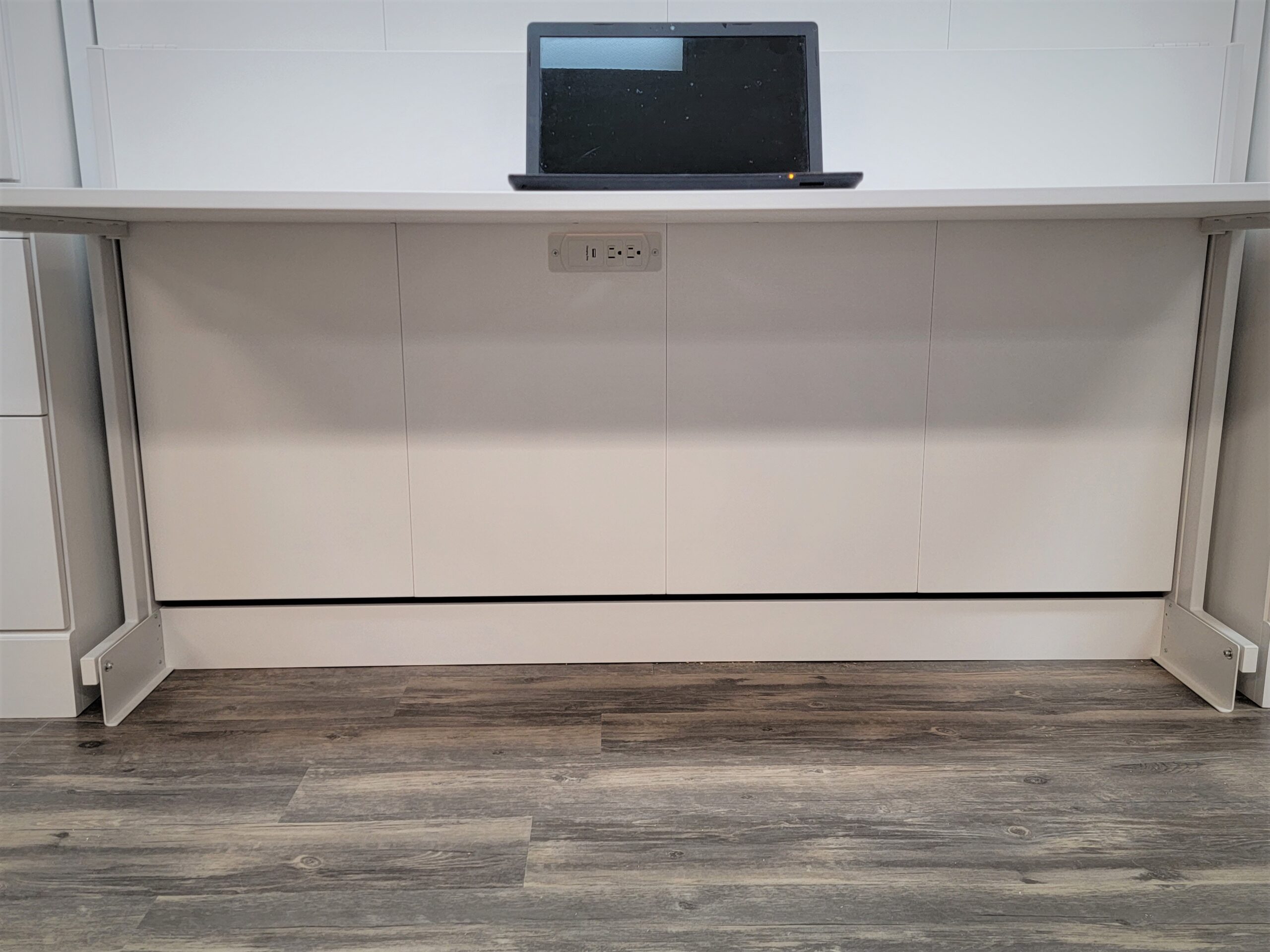 Alpine Murphy Bed Close-up of Under Desk Charging Station