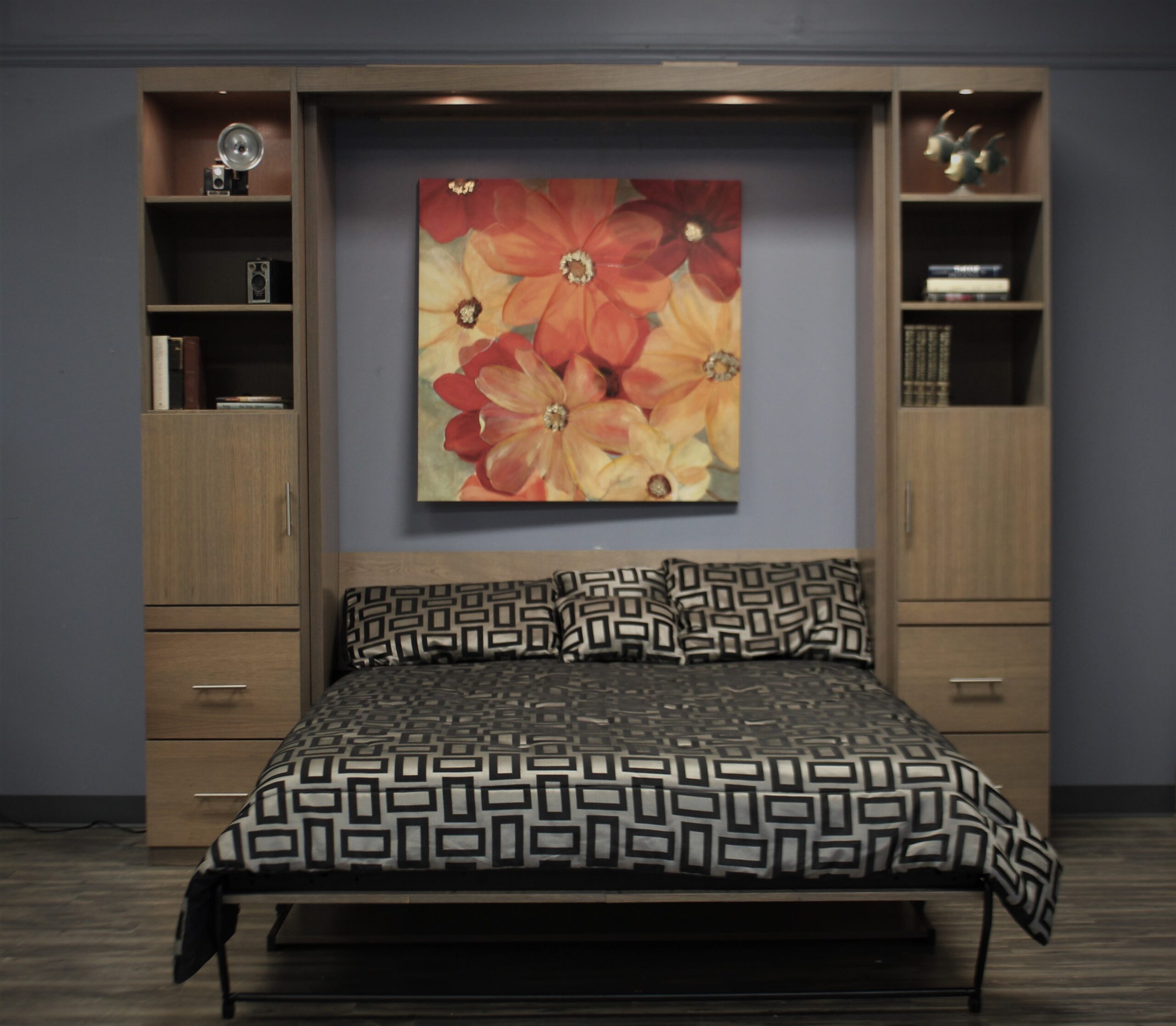 Alpine Murphy Bed Front View of Bed Shown Open