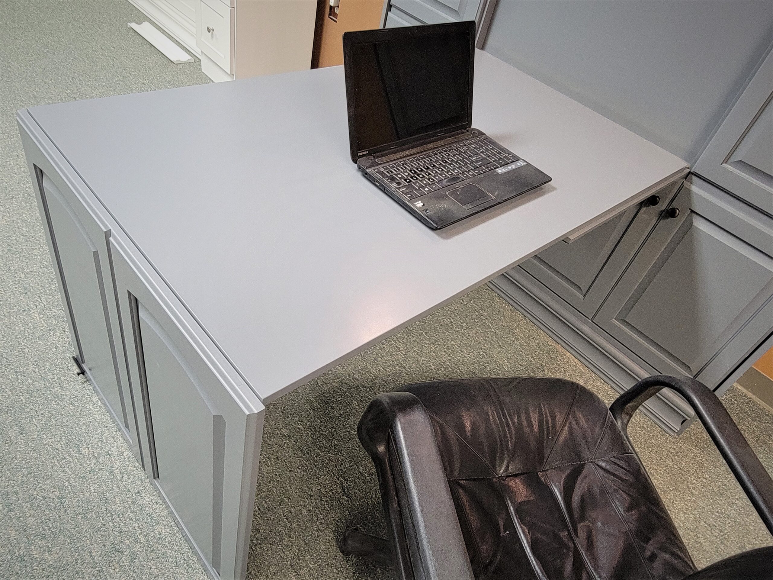 Smithsonian with Inset Desk Closeup of Desk