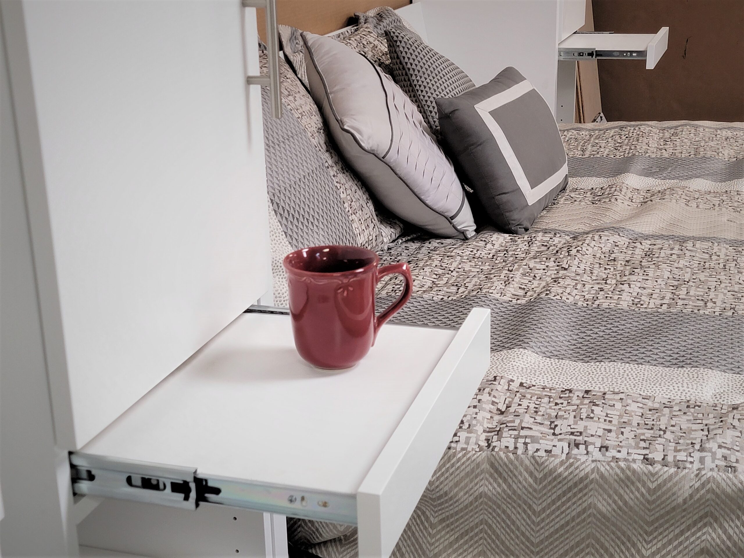 King Manhattan Murphy Bed Drink Tray in Bookcases