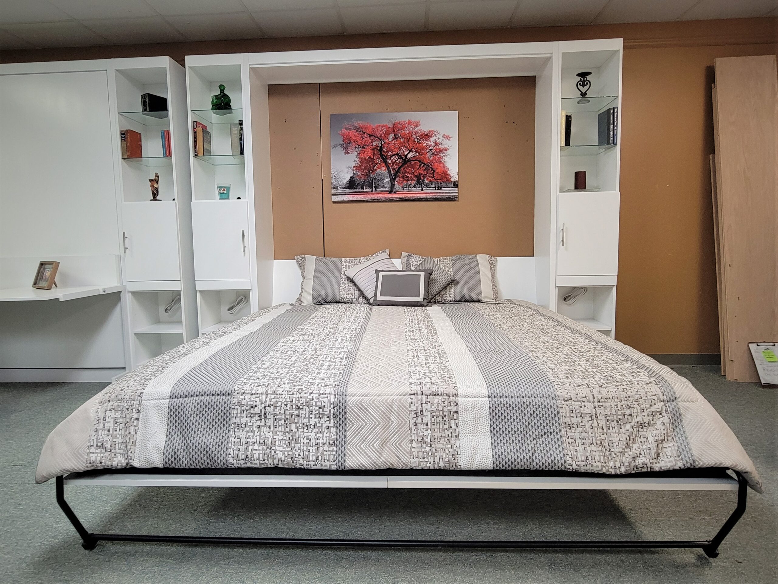 King Manhattan Murphy Bed Front View of Bed Shown Open