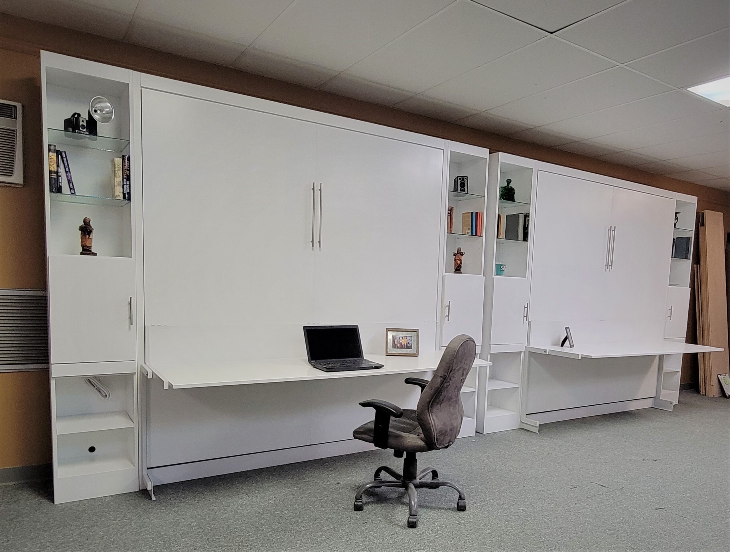 King Manhattan Murphy Bed Side View of Bed Shown Closed