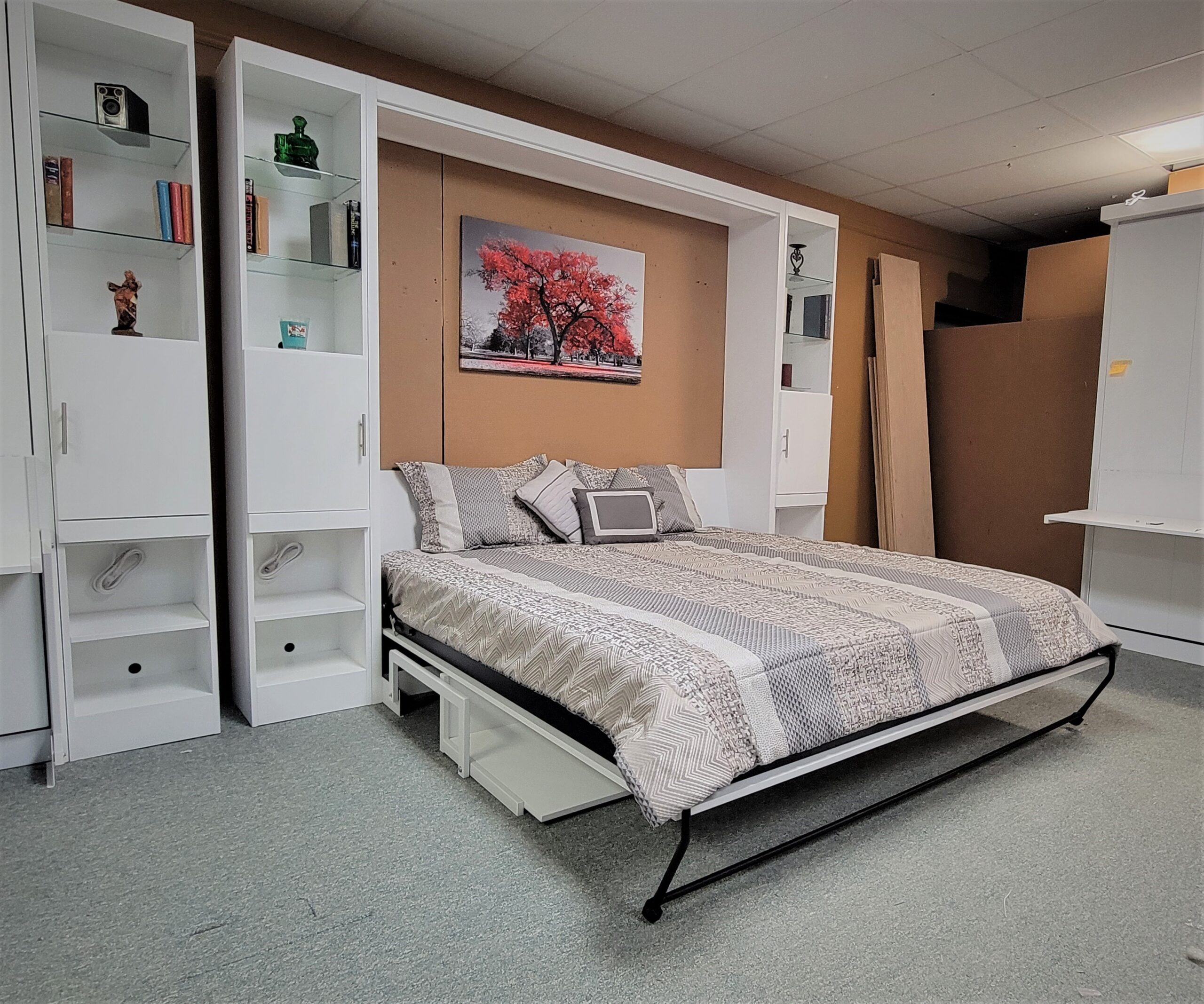 King Manhattan Murphy Bed Side View of Murphy Bed Shown Open