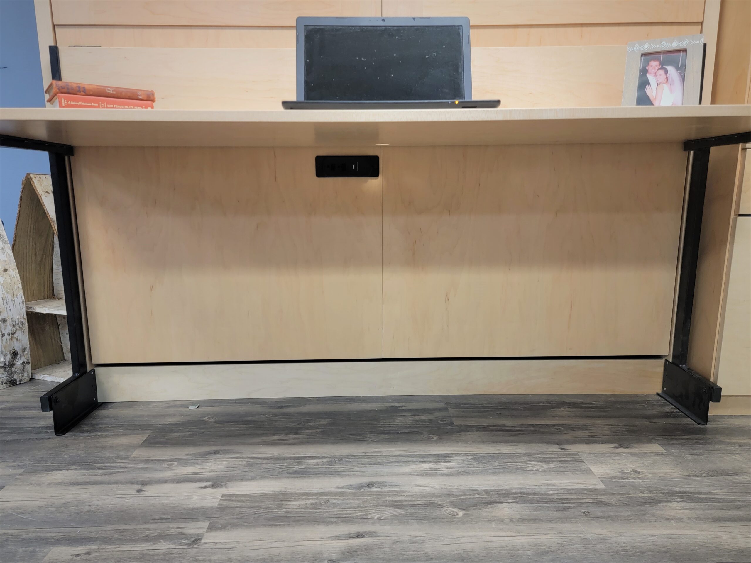 Natural Maple Ginsburg Under Desk Charging Station