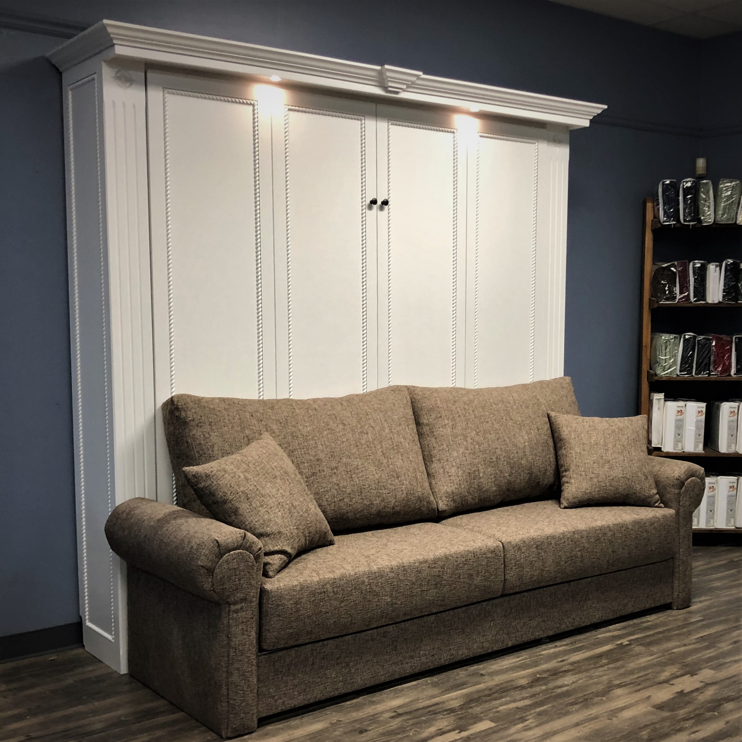 Twilight Murphy Bed with Sofa Side View of Murphy Bed Shown Closed