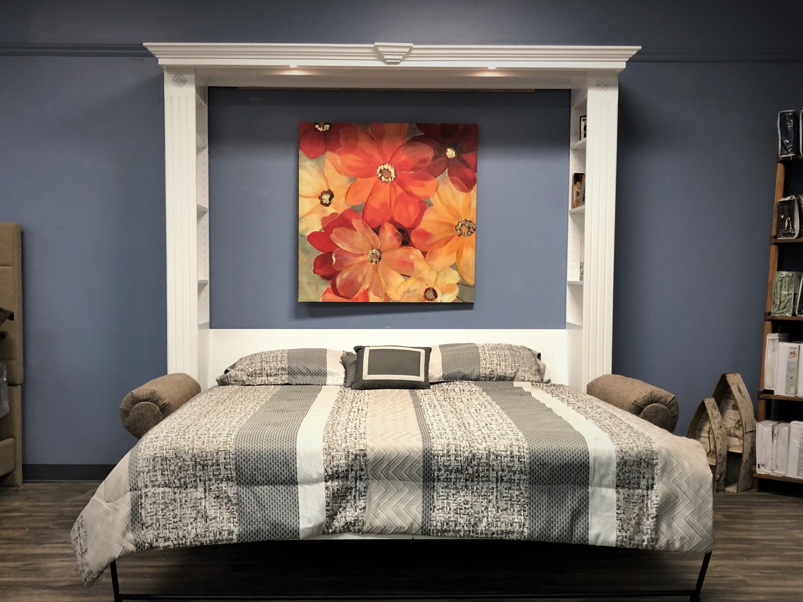 Twilight Murphy Bed with Sofa Front View of Murphy Bed Shown Open