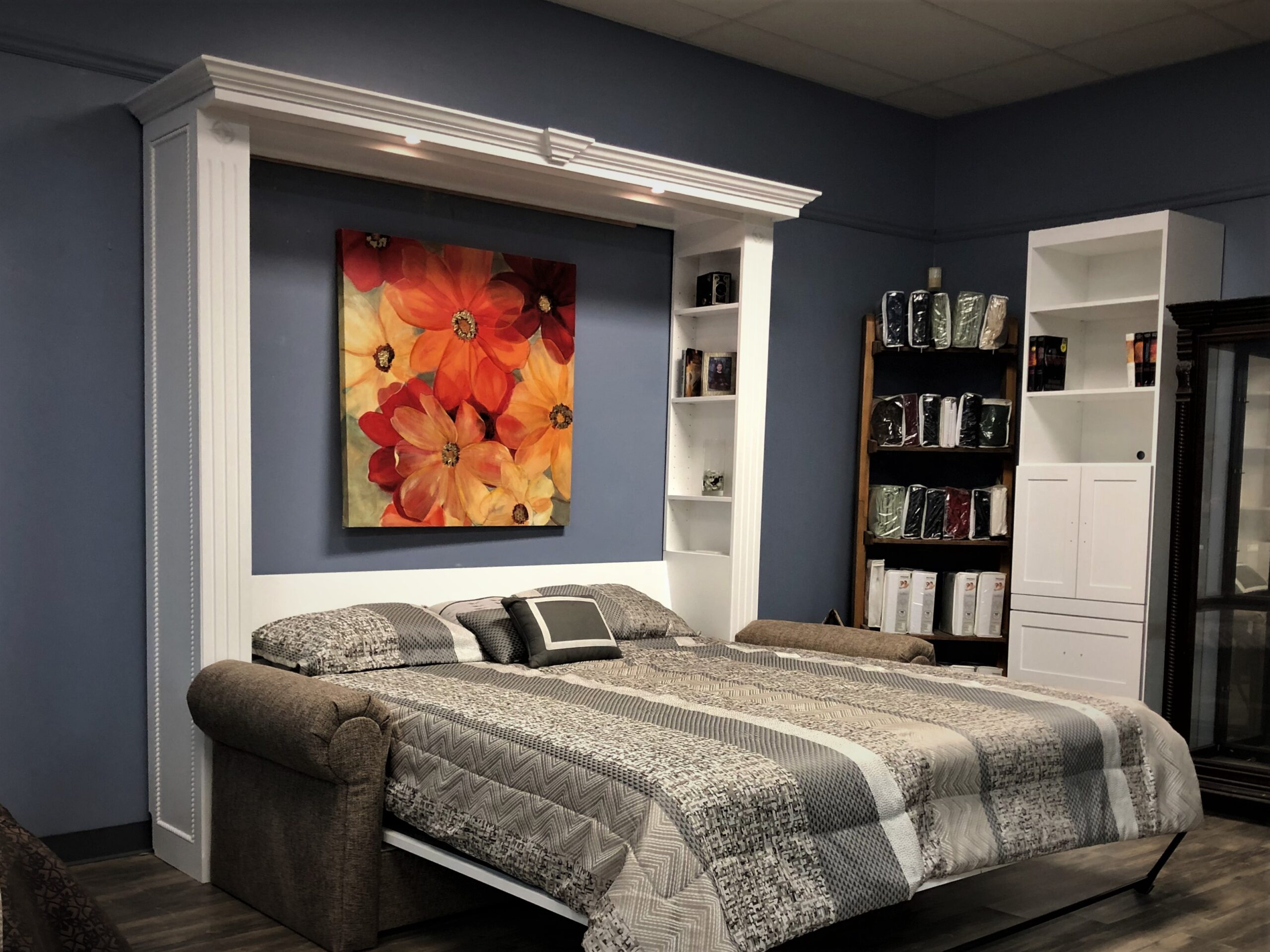 Twilight Murphy Bed with Sofa Side View of Murphy Bed Shown Open