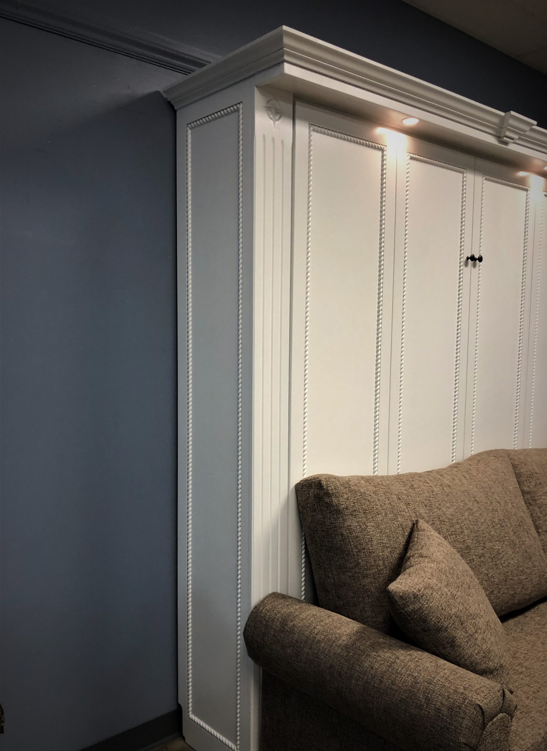 Twilight Murphy Bed with Sofa Paneling on Vertical