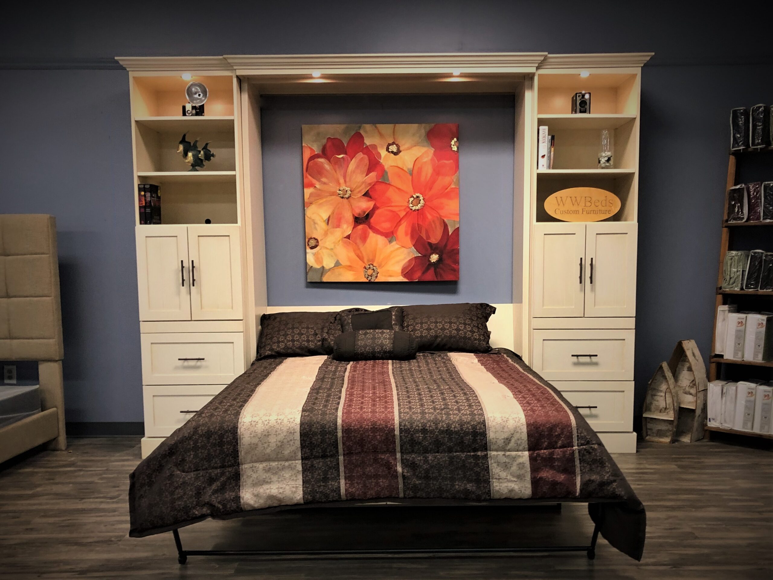 Designer Glaze Templeton Front View of Bed Shown Open