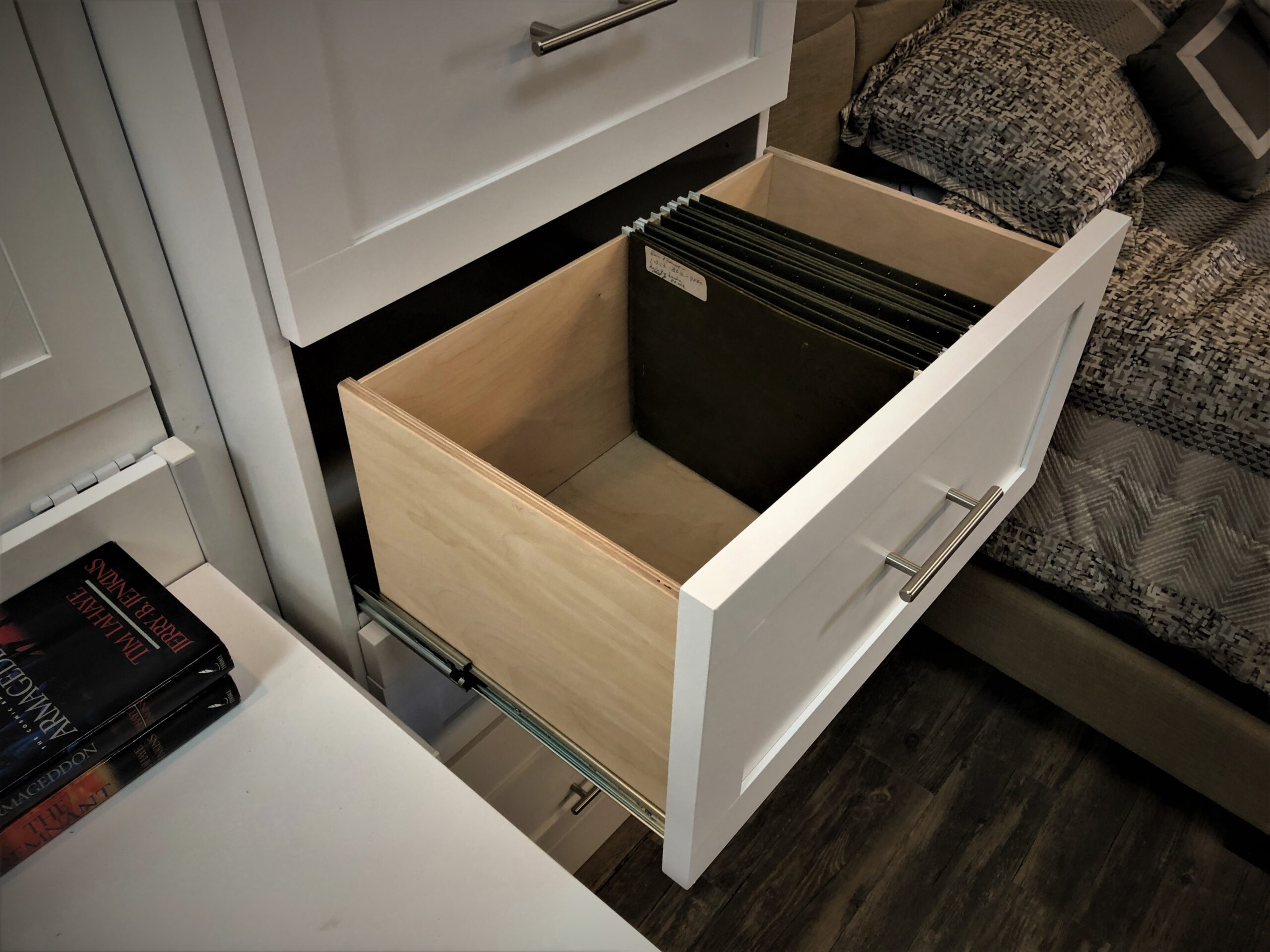 Templeton Murphy Bed File Drawers in Right Bookcase