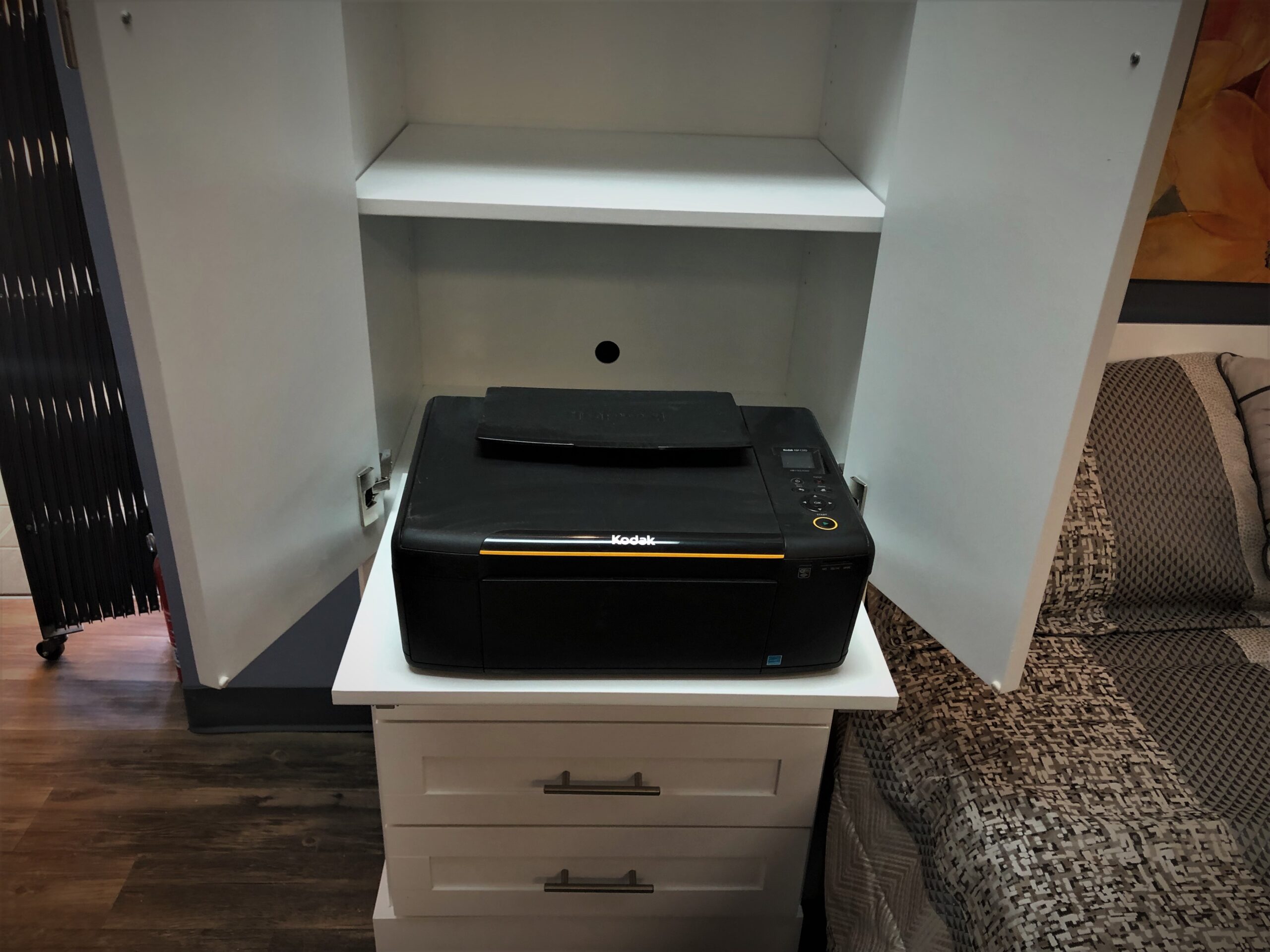 Templeton Murphy Bed Printer Pullout in Door Section of Left Bookcase