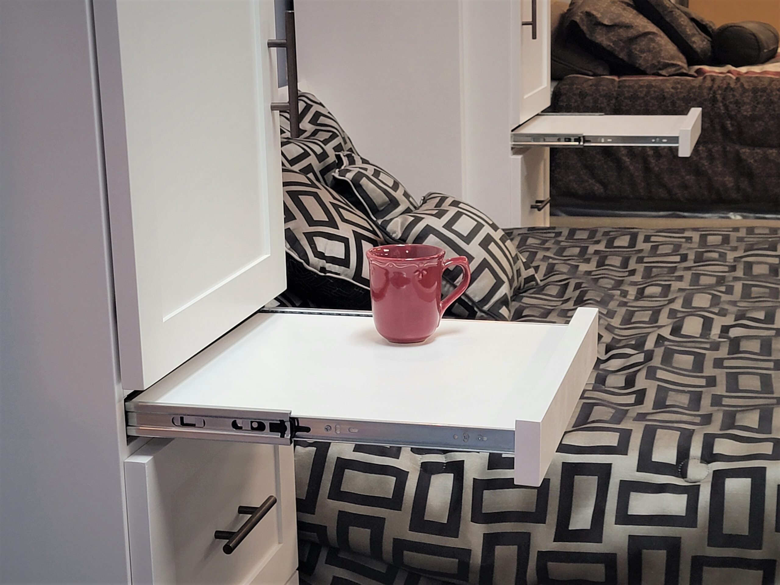 Templeton Murphy Bed Painted White Pullout Drink Tray