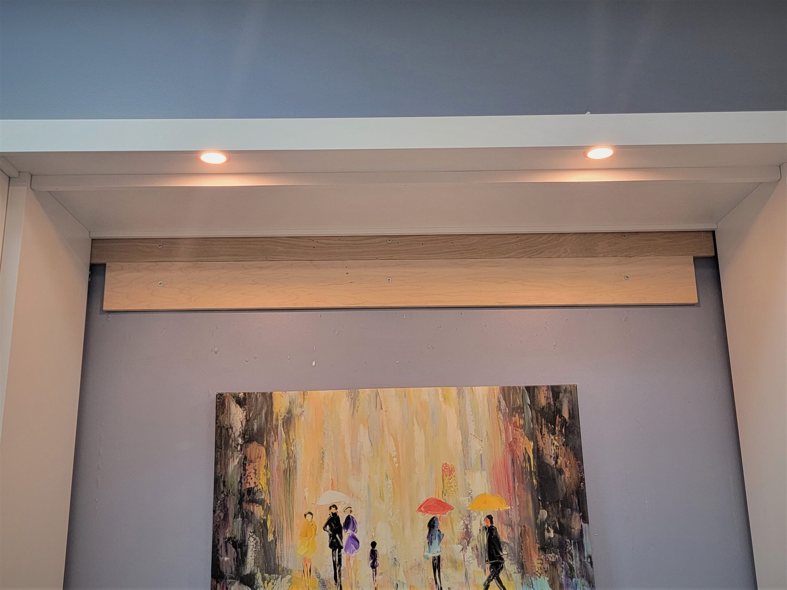 Templeton Murphy Bed Painted White Front View of LED Outset Lights