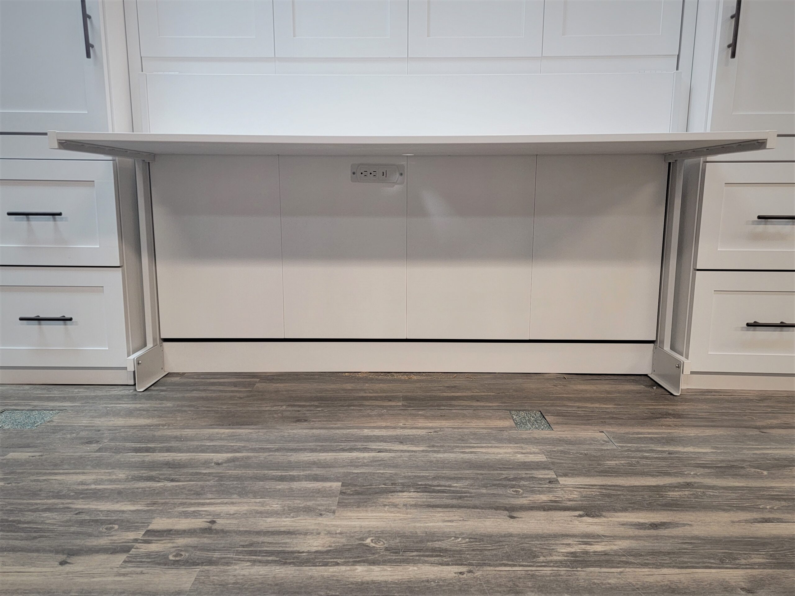 Templeton Murphy Bed Painted White Under Desk Charging Station