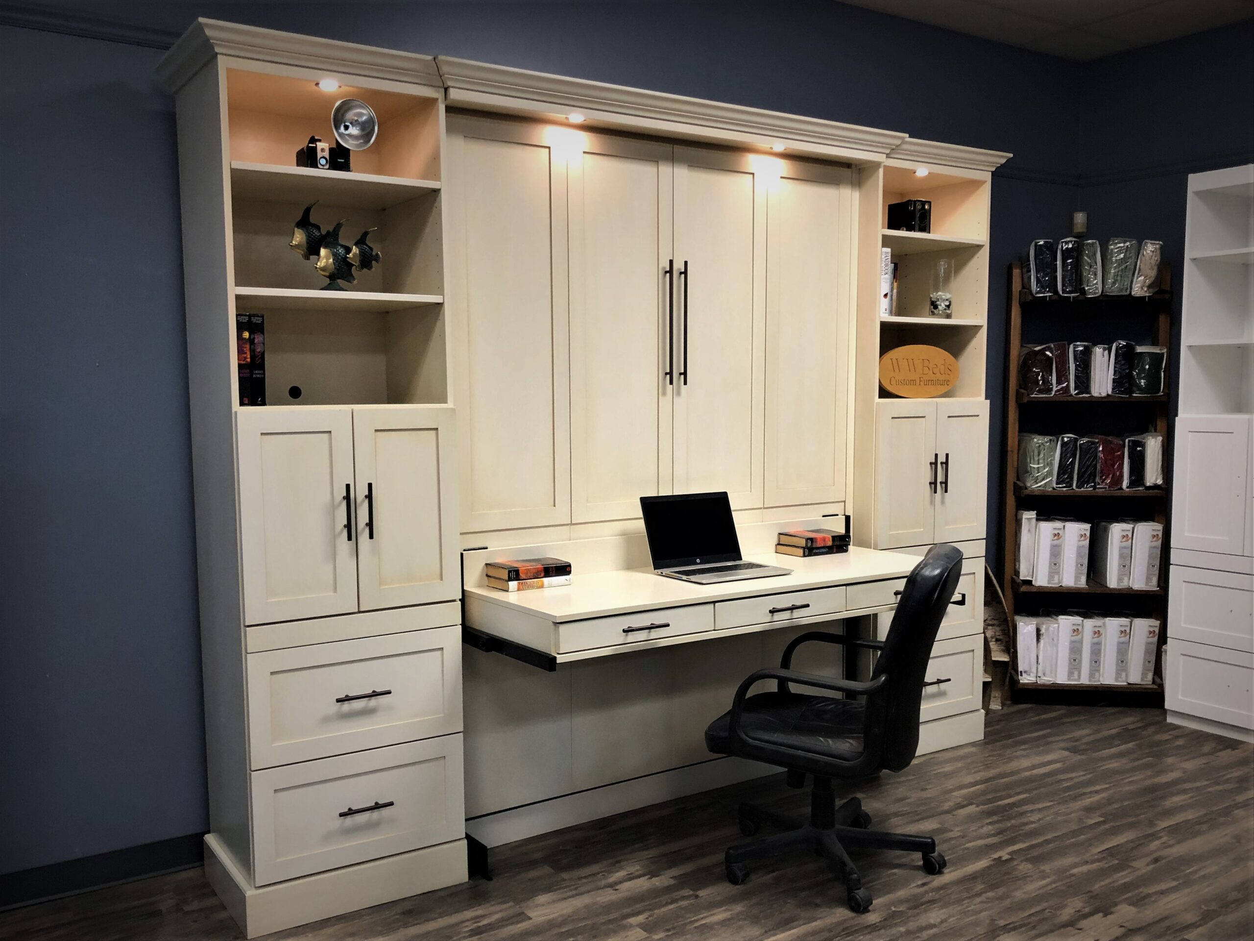 Designer Glaze Templeton Side View of Murphy Bed Shown Closed