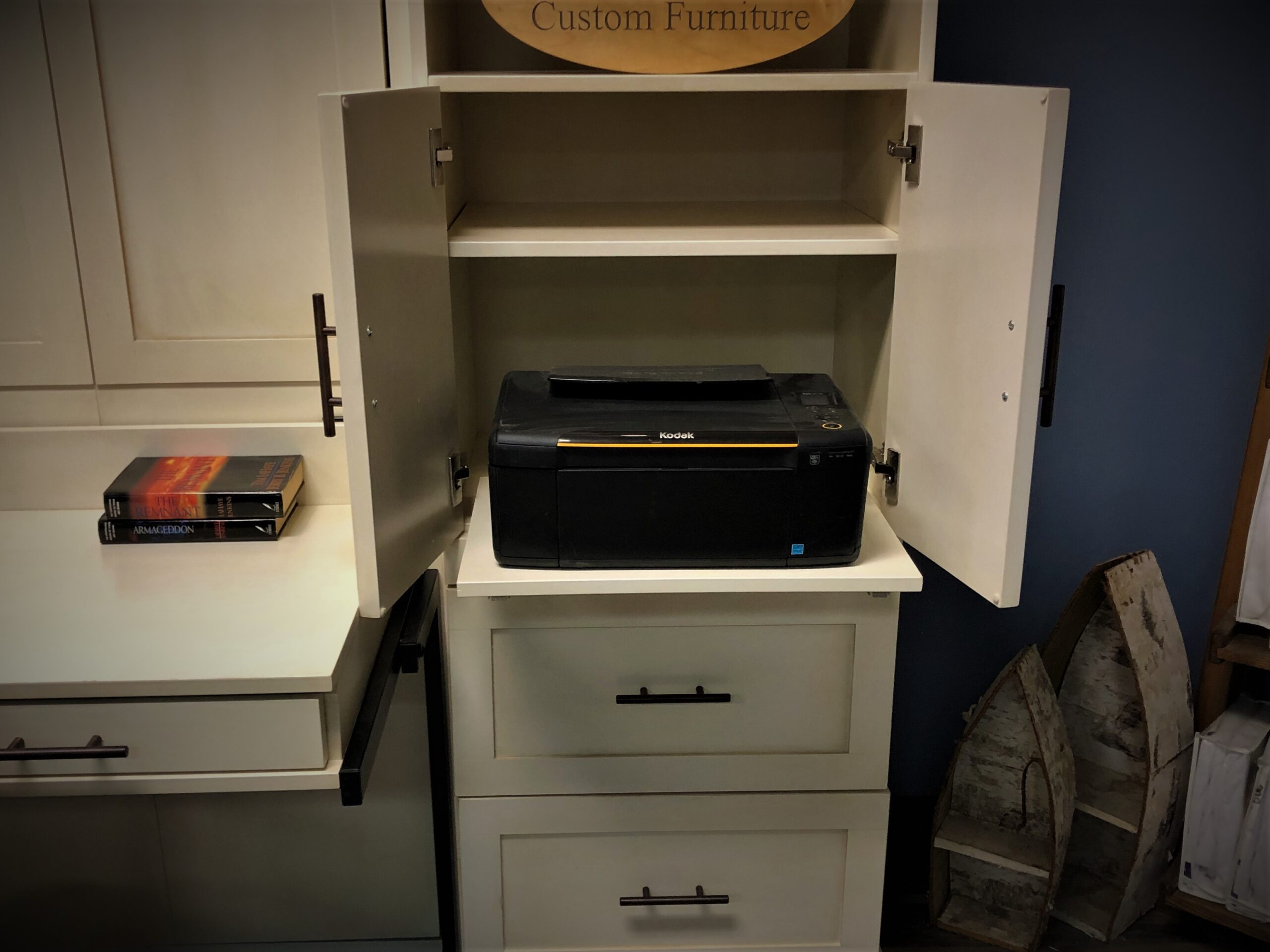 Designer Glaze Templeton Printer Pullout in Right Bookcase