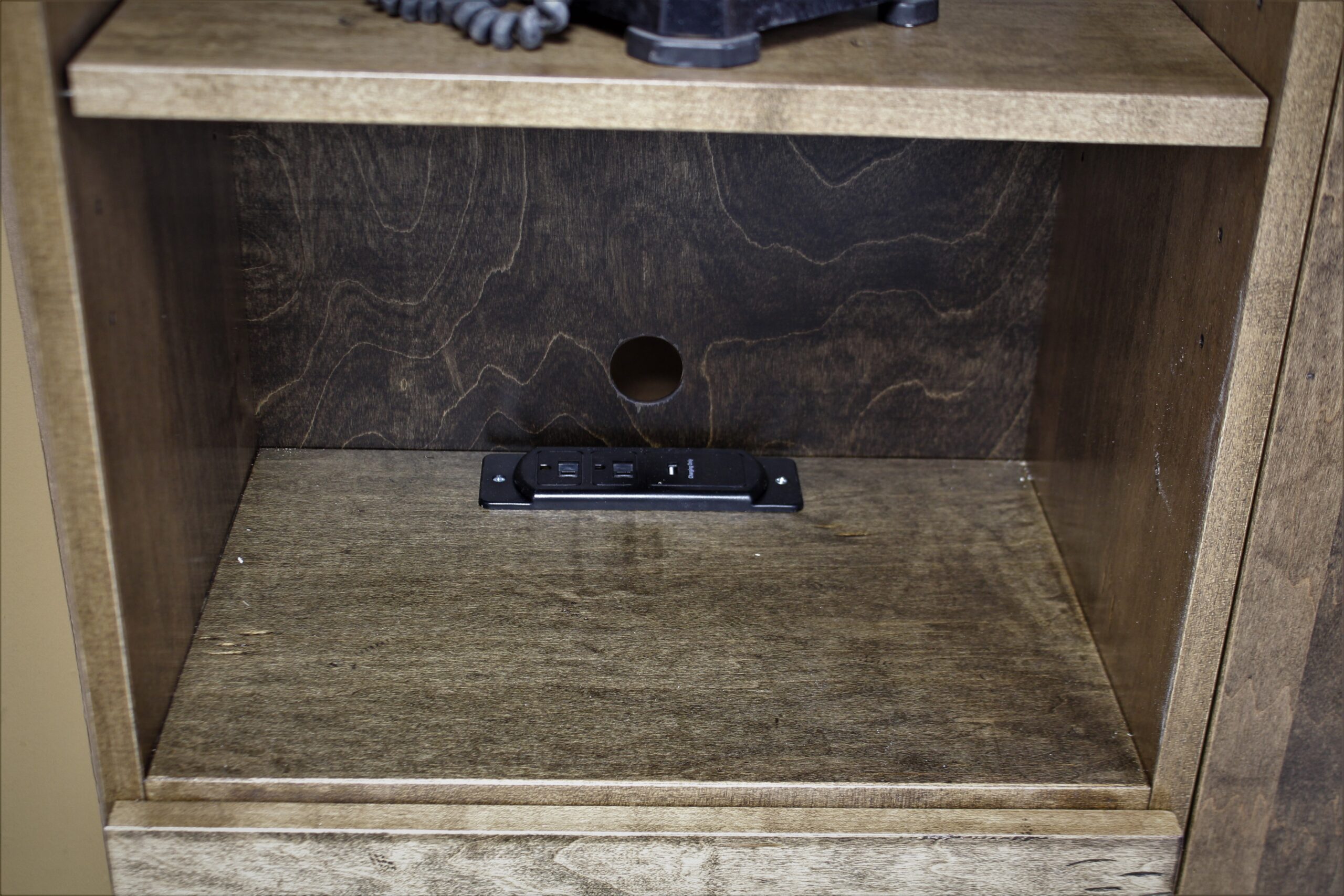 Gothic Arch Murphy Bed Bookcase Charging Stations