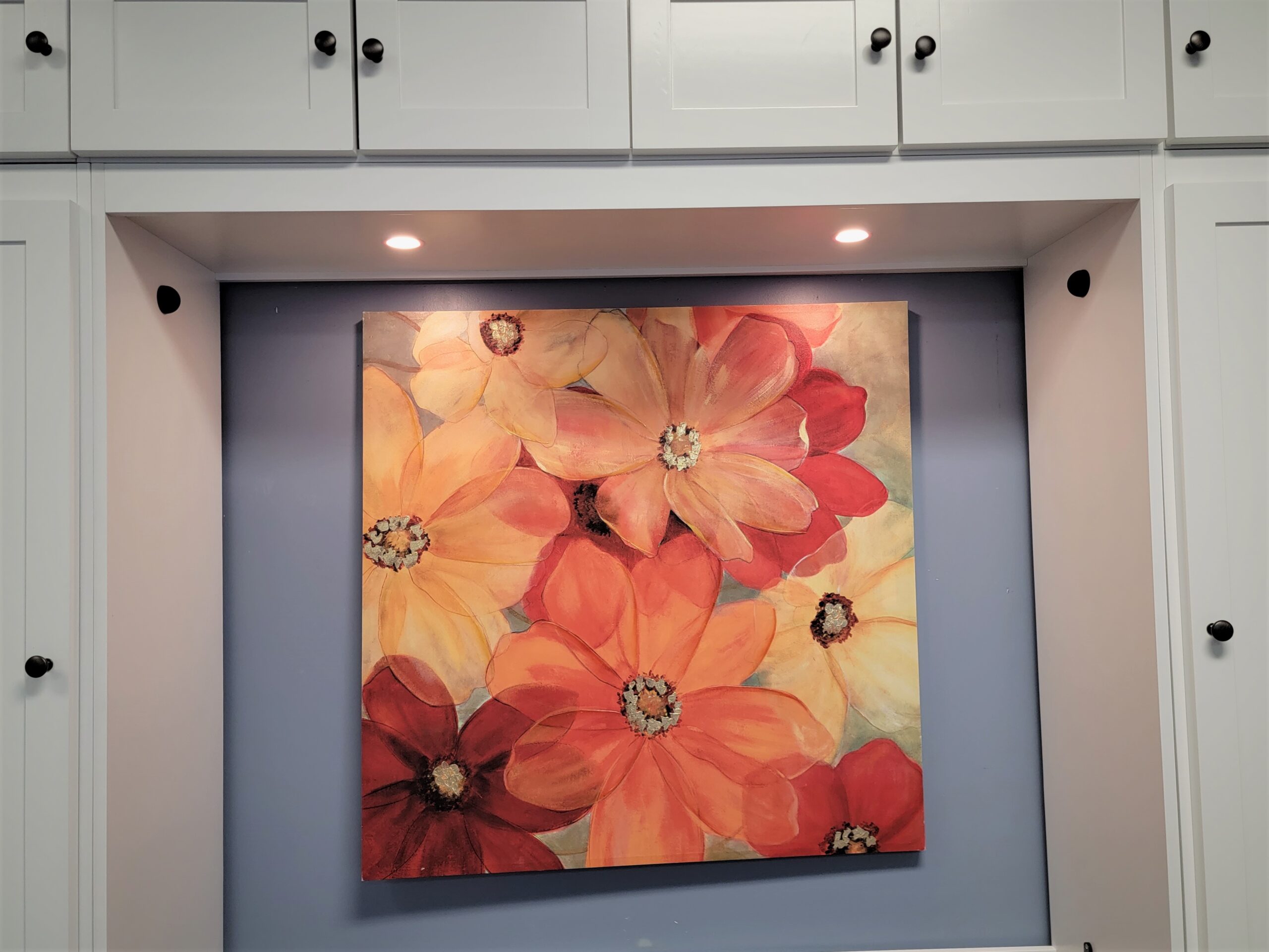 Shaker Murphy Bed with Single Fold Inset Desk LED Inset Lights