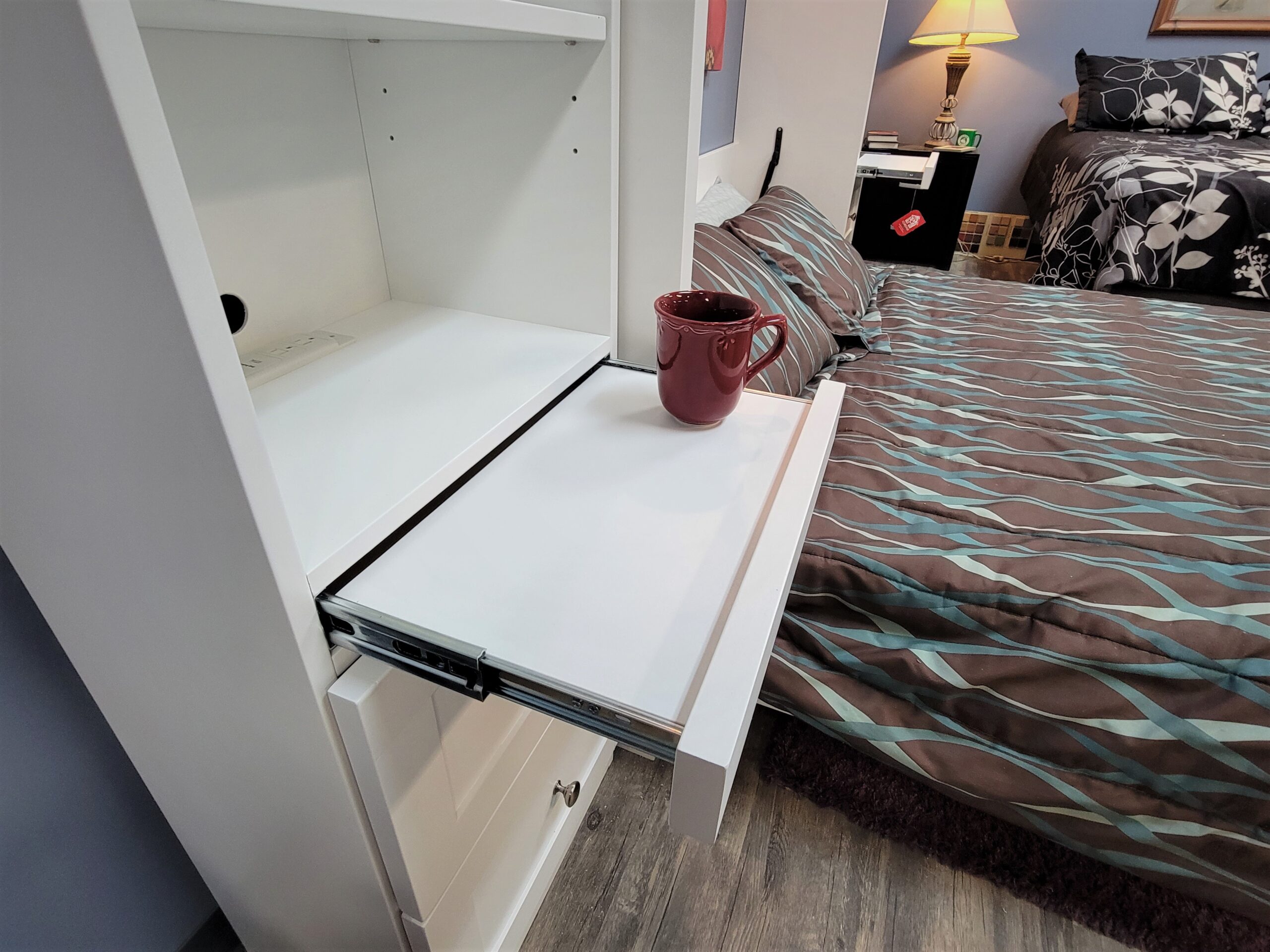 Shaker Murphy Bed Pullout Drink Trays