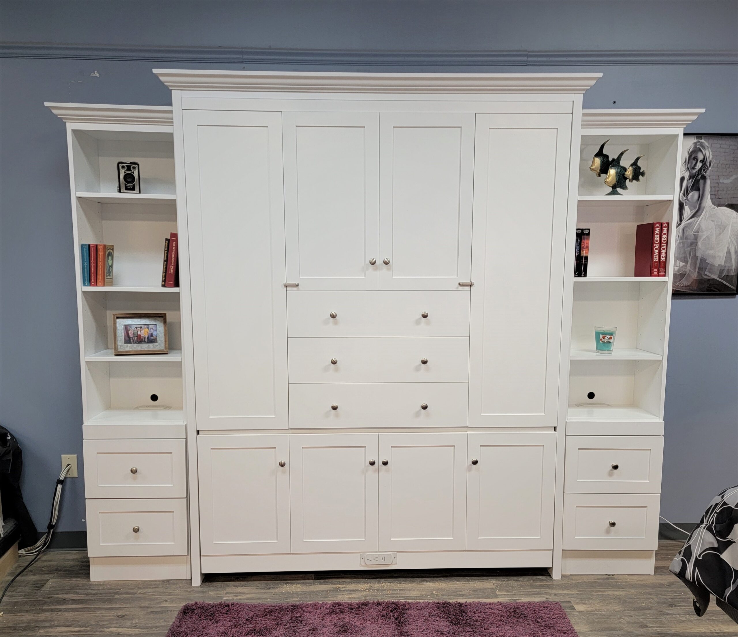 Shaker Murphy Bed Front View of Bed Closed