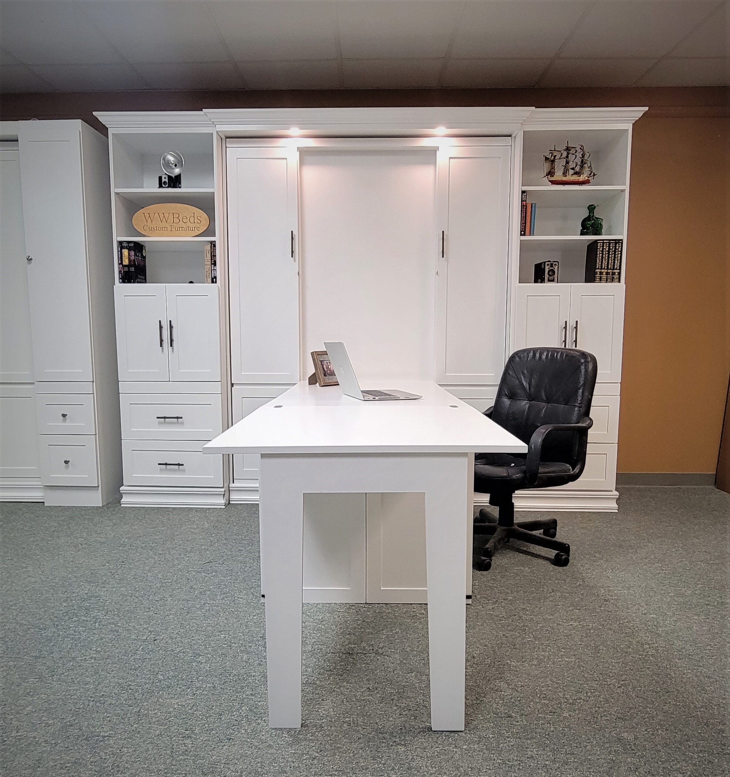 Christy Murphy Bed Front View of Bed Shown Closed and Desk Open