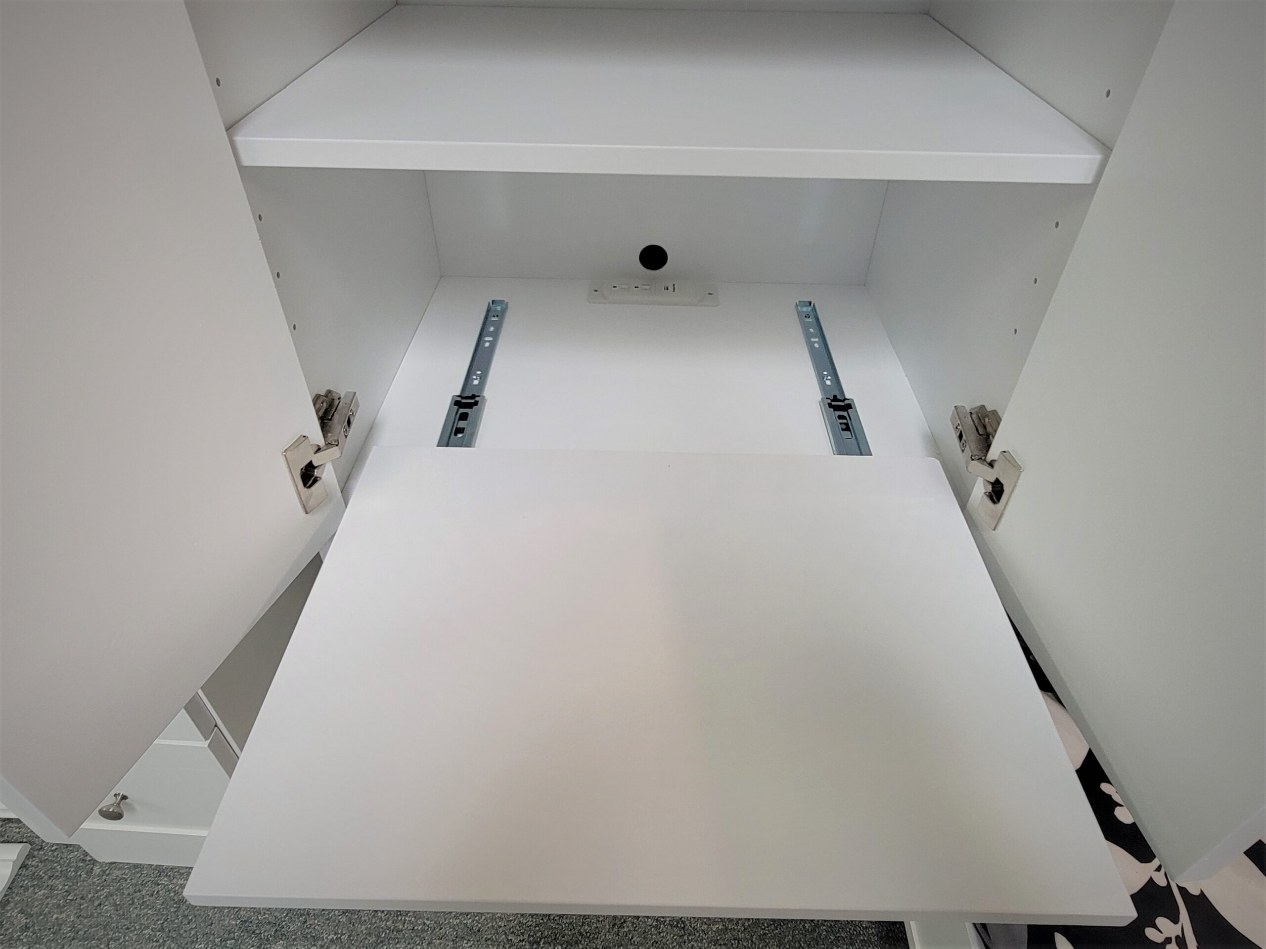 Shaker Murphy Bed Printer Pullout in Bookcase