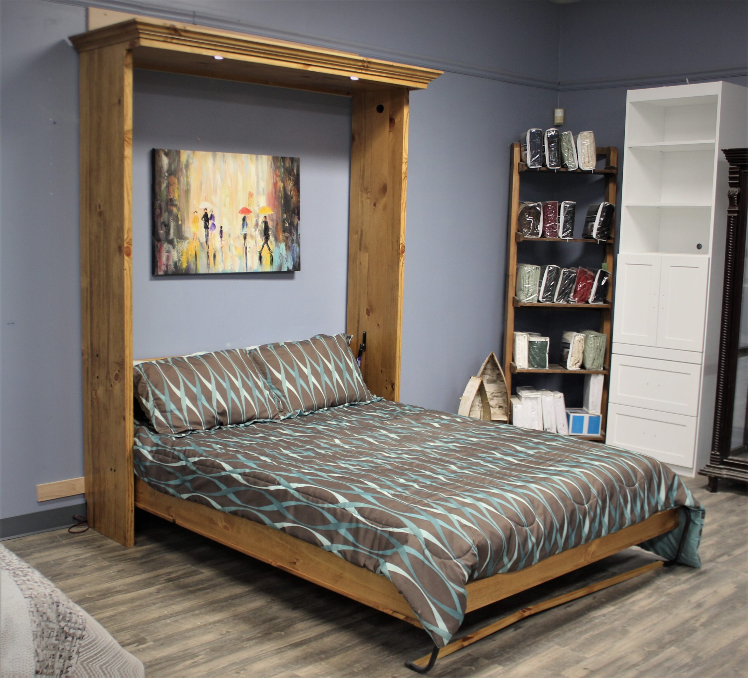 Smithsonian Murphy Bed Side View of Wallbed Shown Open