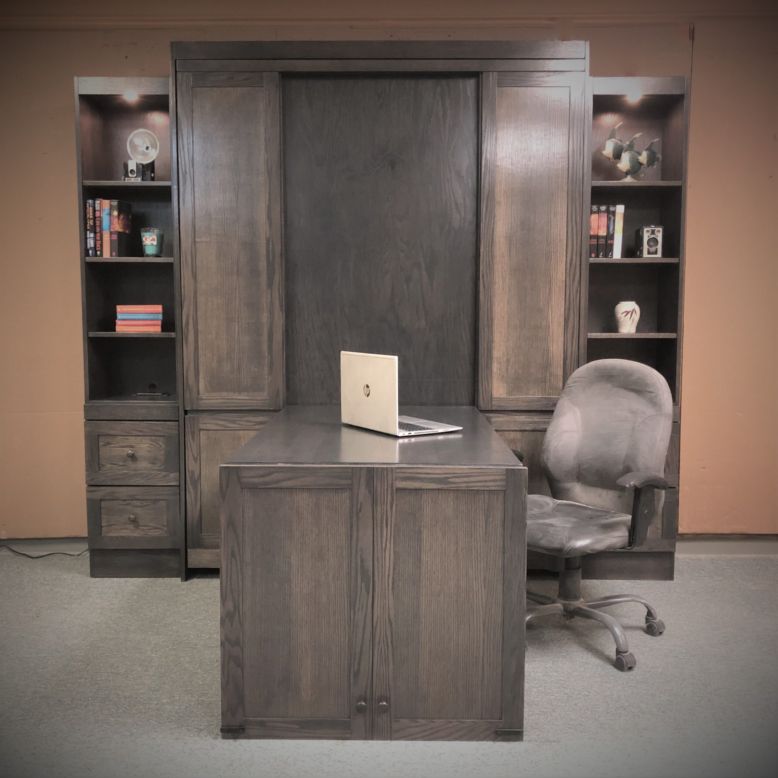 1320-0222b Shaker desk open front view