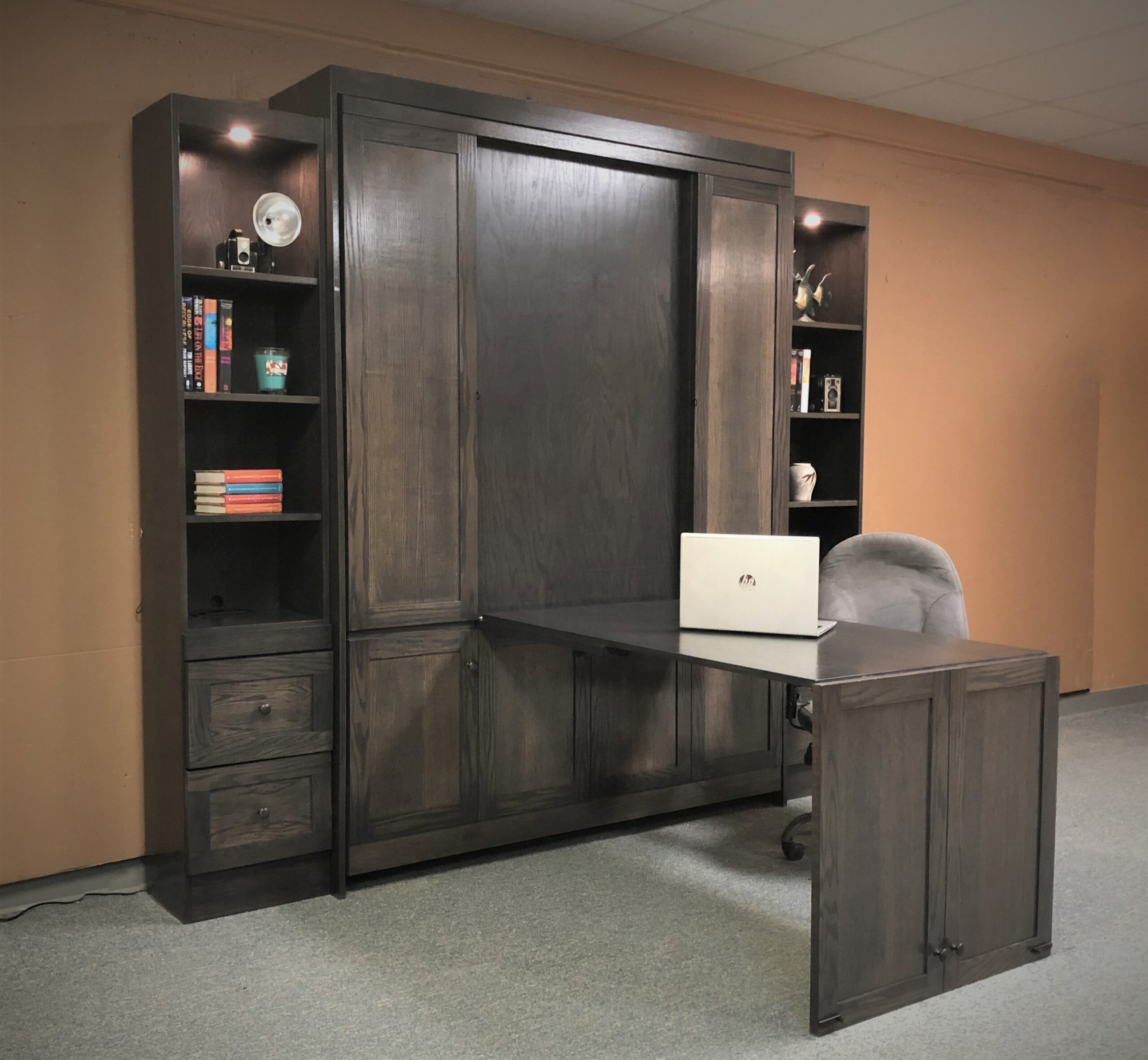 1320-0222b Shaker desk open side view