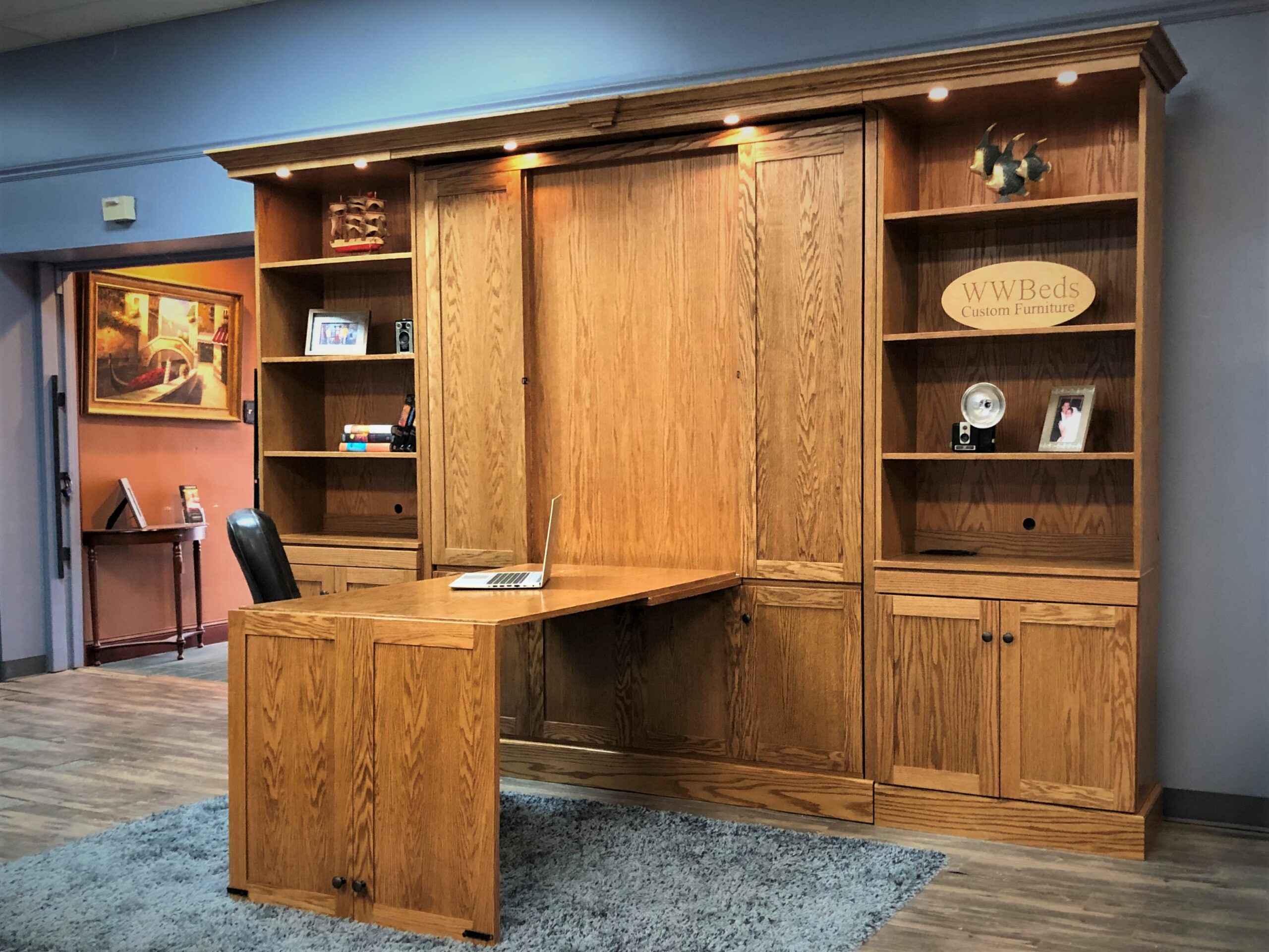 1320-0322 Shaker desk open side view