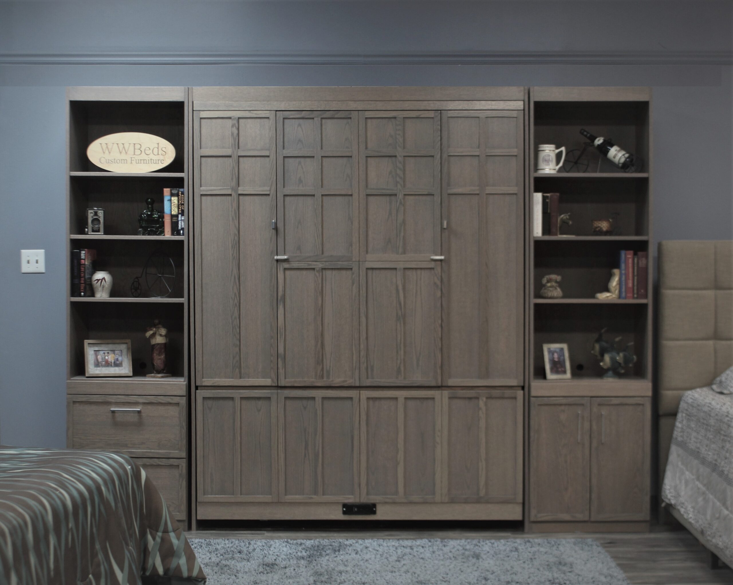 Frank Lloyd Wright Murphy Bed with Inset Desk Front View of Murphy Bed Shown Closed