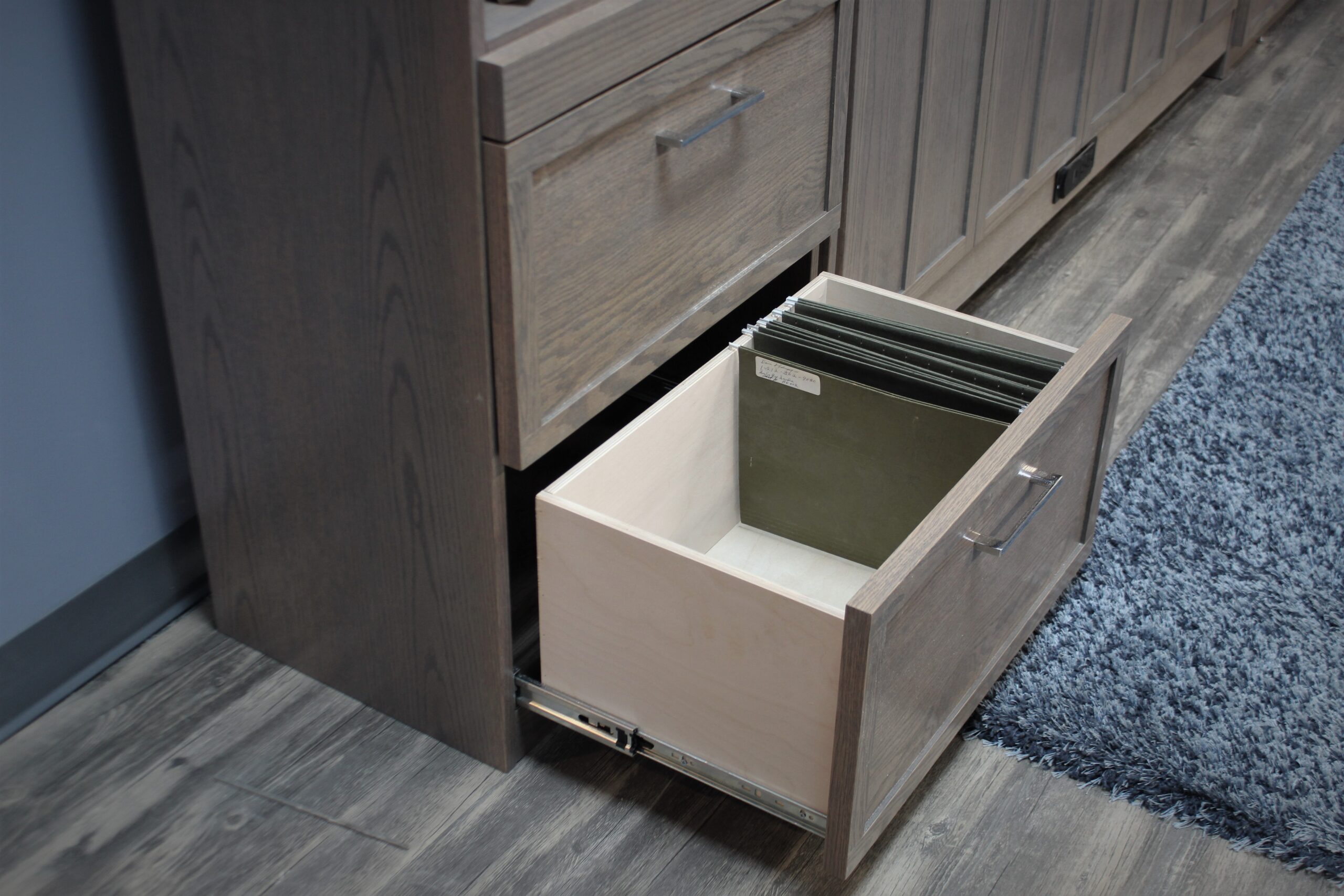 Frank Lloyd Wright Murphy Bed with Inset Desk File Drawers in Lower Left Bookcase