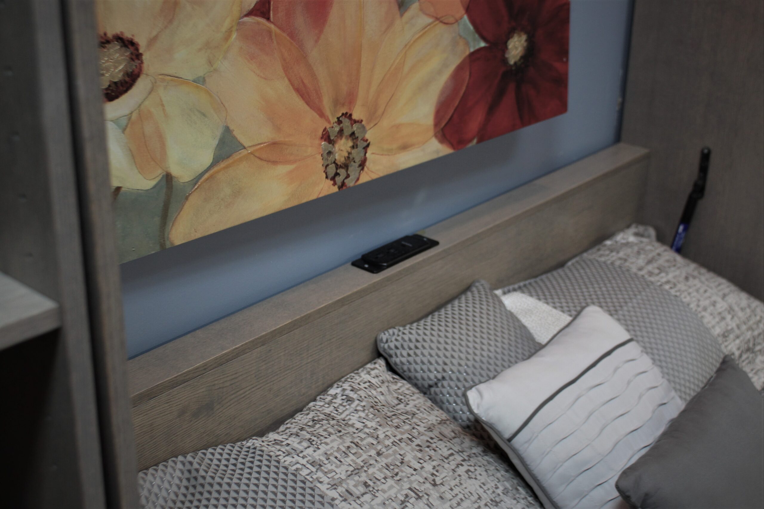 Frank Lloyd Wright Murphy Bed with Inset Desk Charging Station in Headboard