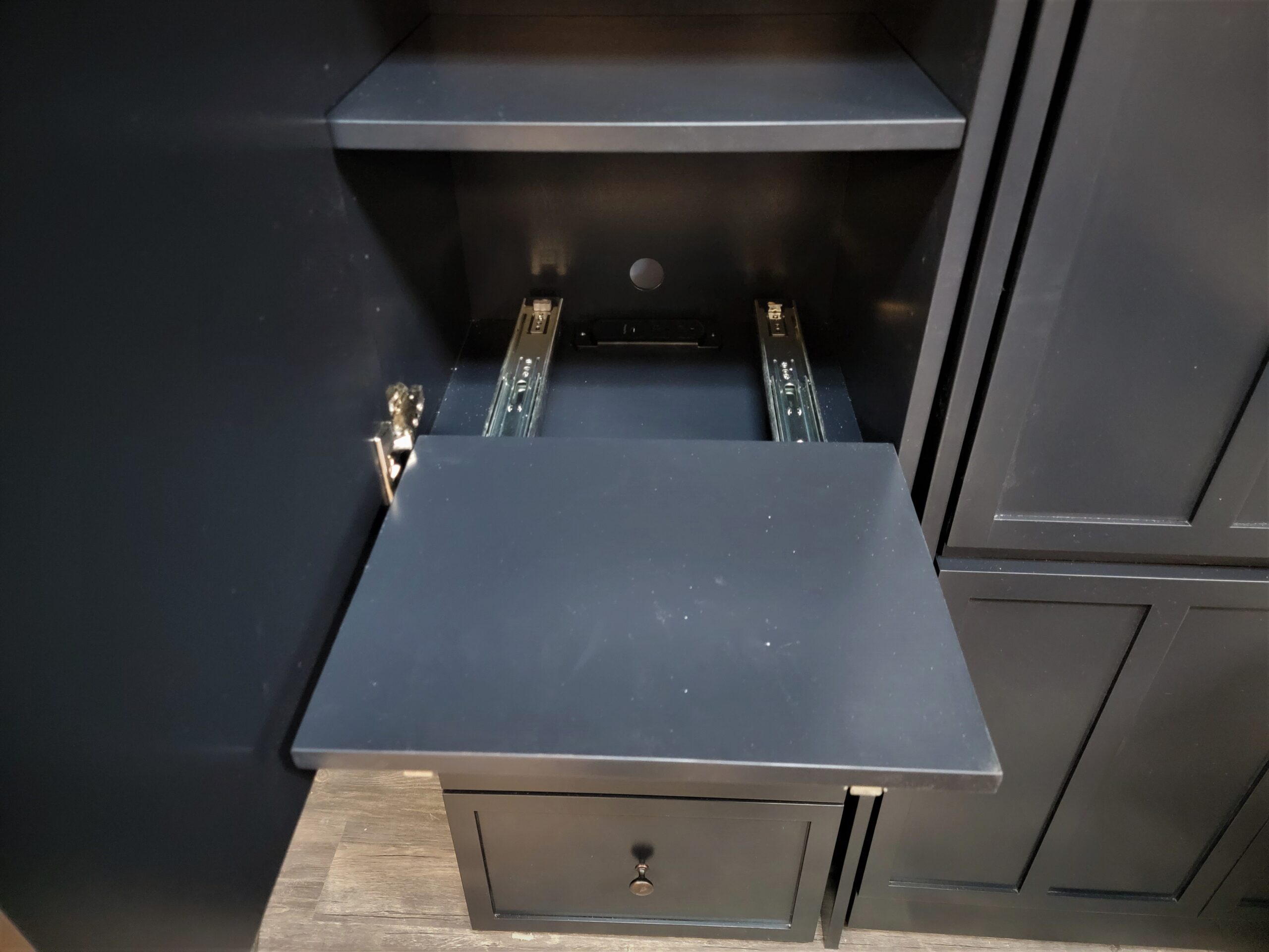 Caviar Black Frank LLoyd Wright Murphy Bed Printer Pullout