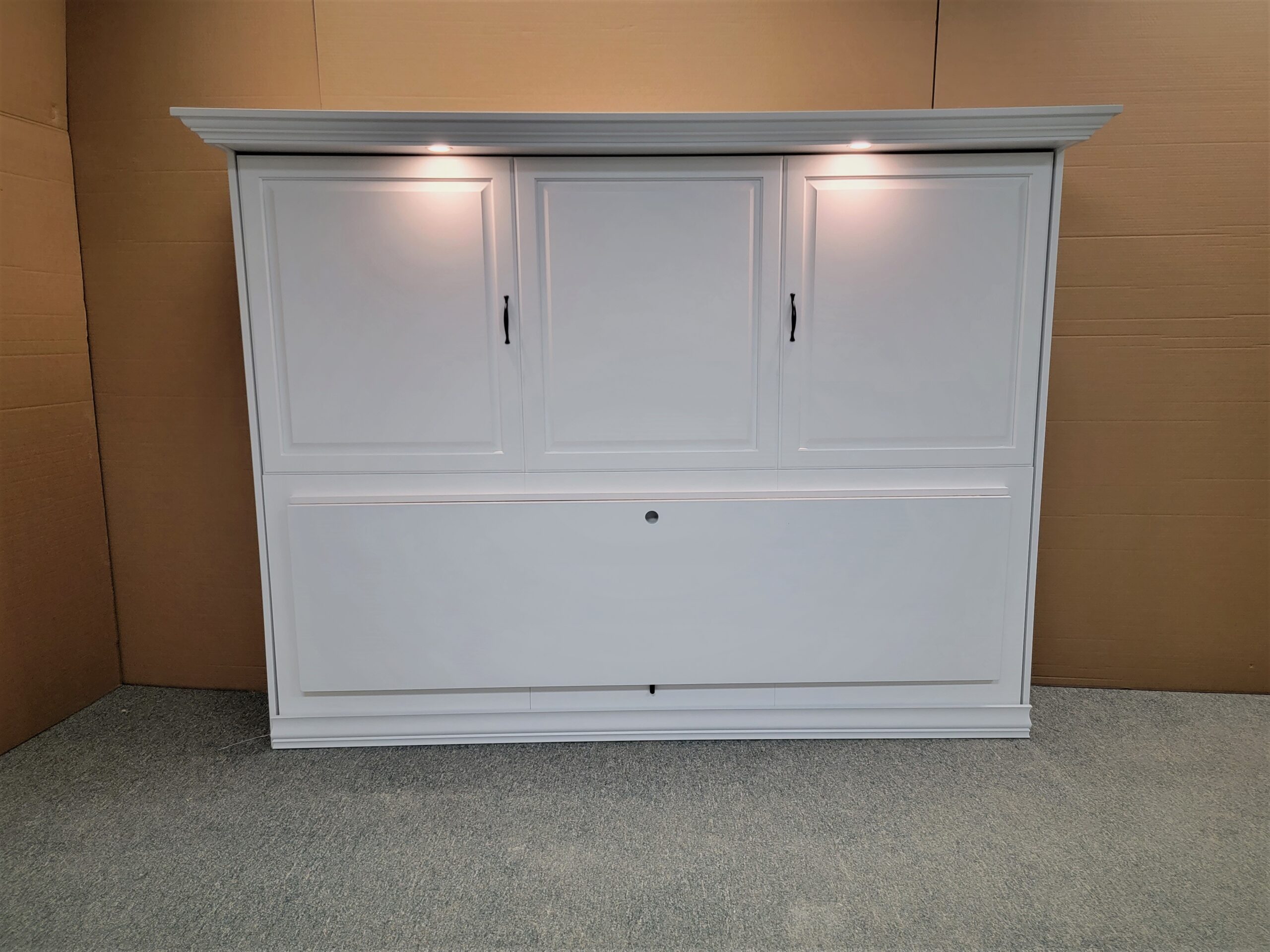 White Lacquer Horizontal Ross Murphy Bed Front View
