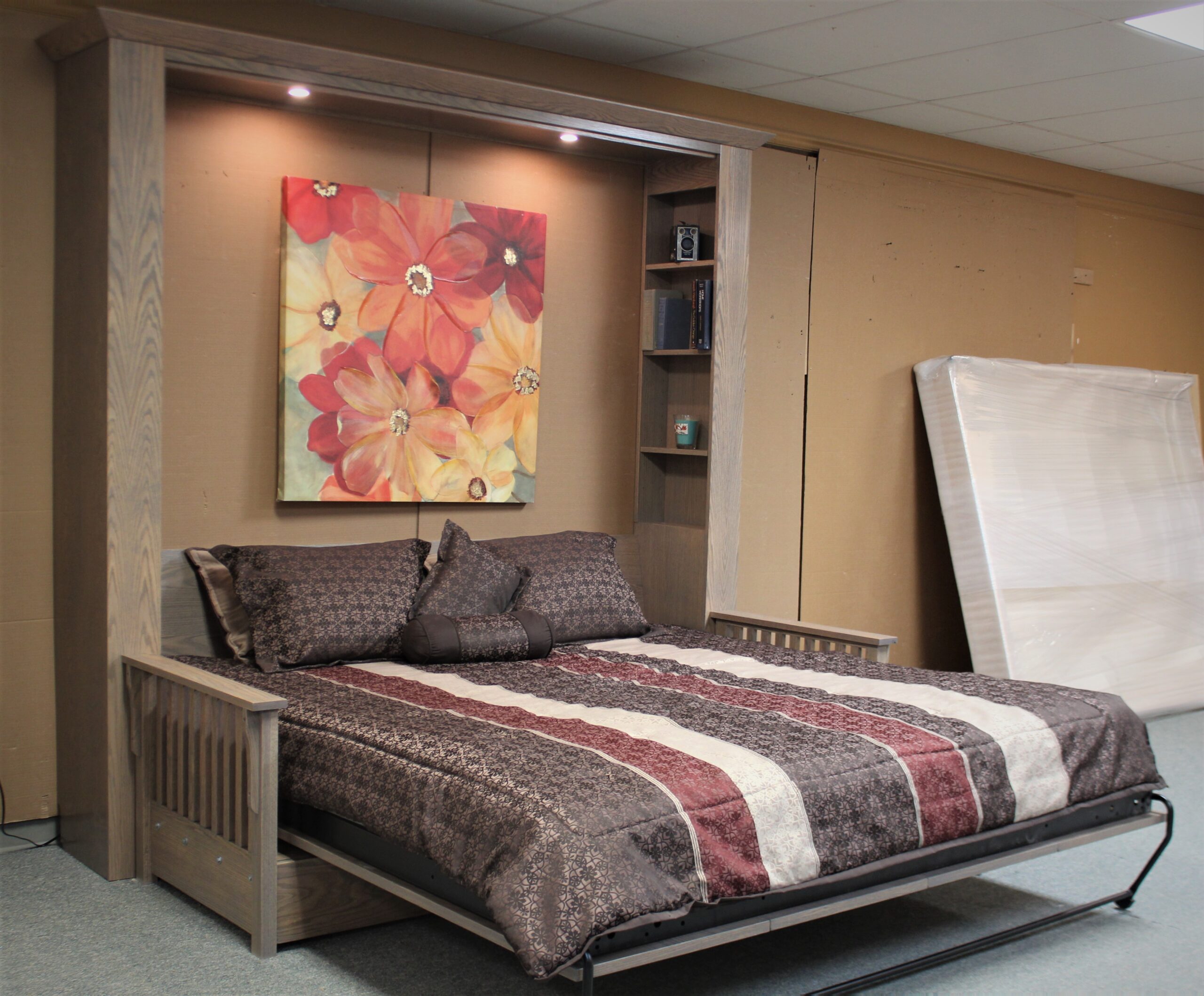 Templeton Sofa Murphy Bed Side View of Bed Shown Open