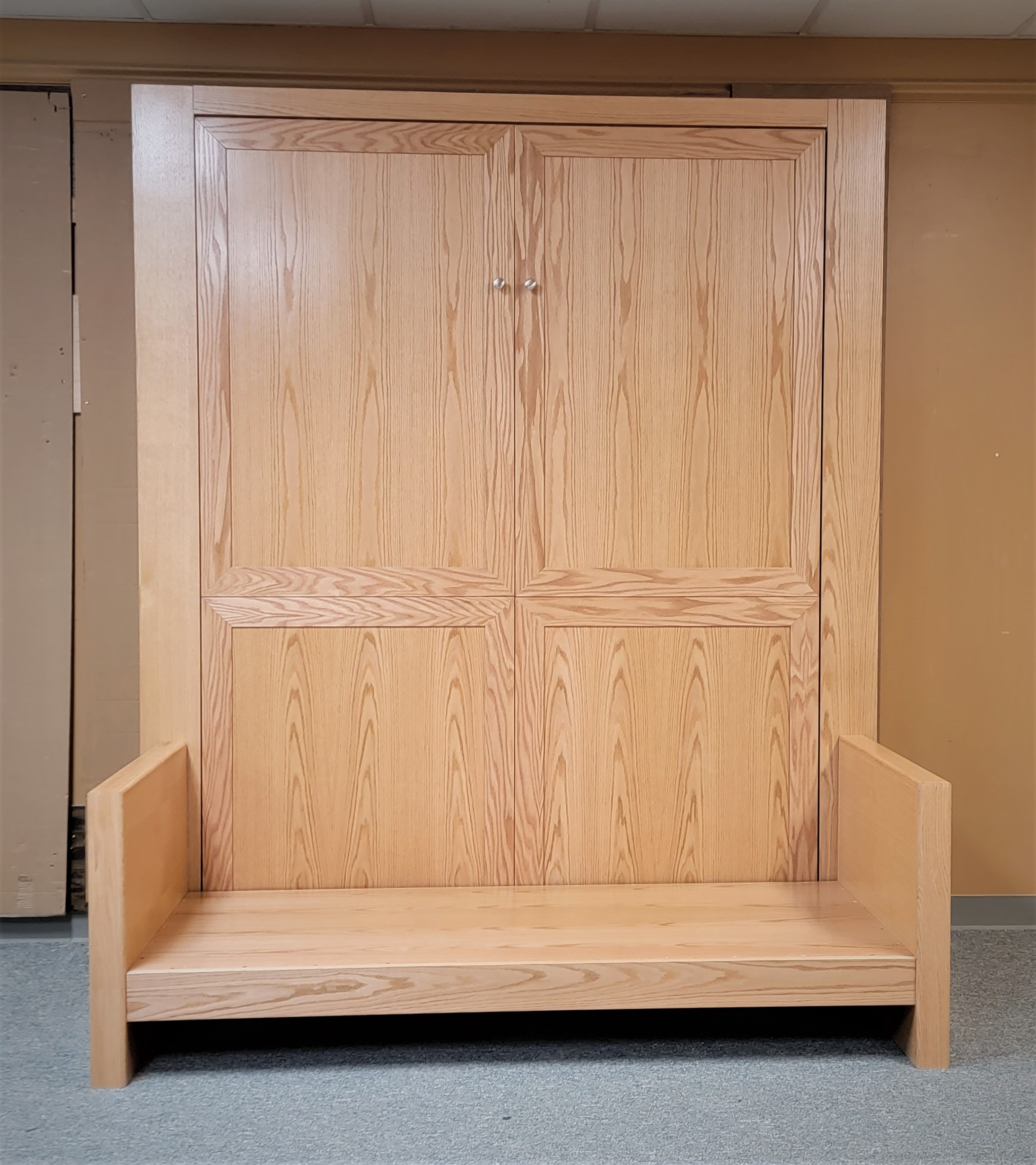 Marriott Sofa Murphy Bed Front View of Bed Closed with Cushions Off