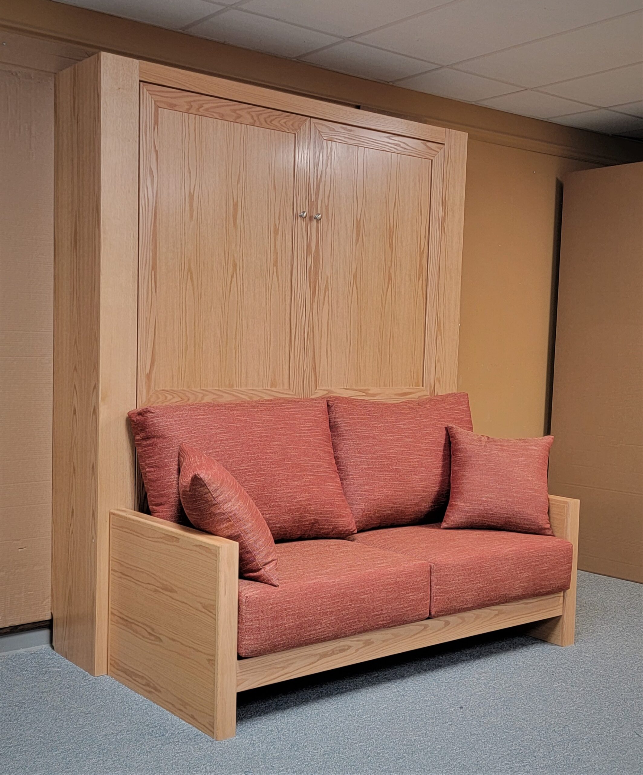 Marriott Sofa Murphy Bed Side View of Murphy Bed Shown Closed