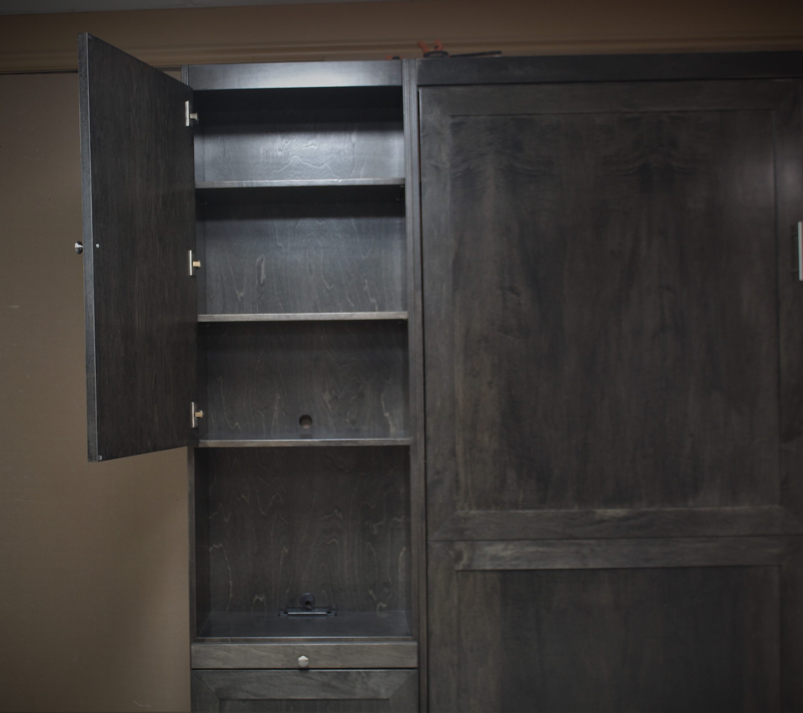 Marriott Murphy Bed Top Door on Bookcase Shown Open
