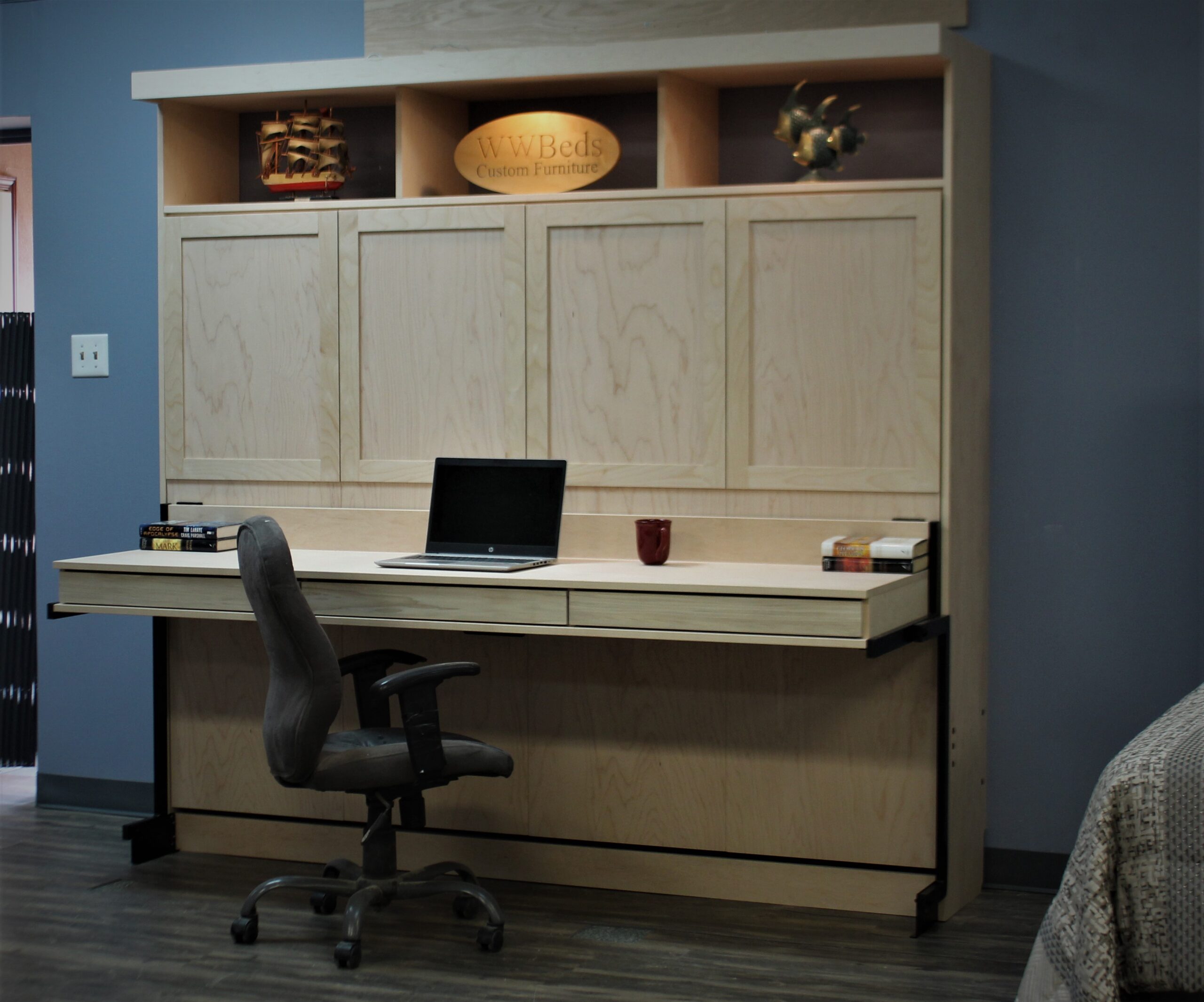 Horizontal Templeton Murphy Bed Side View of Bed Shown Closed