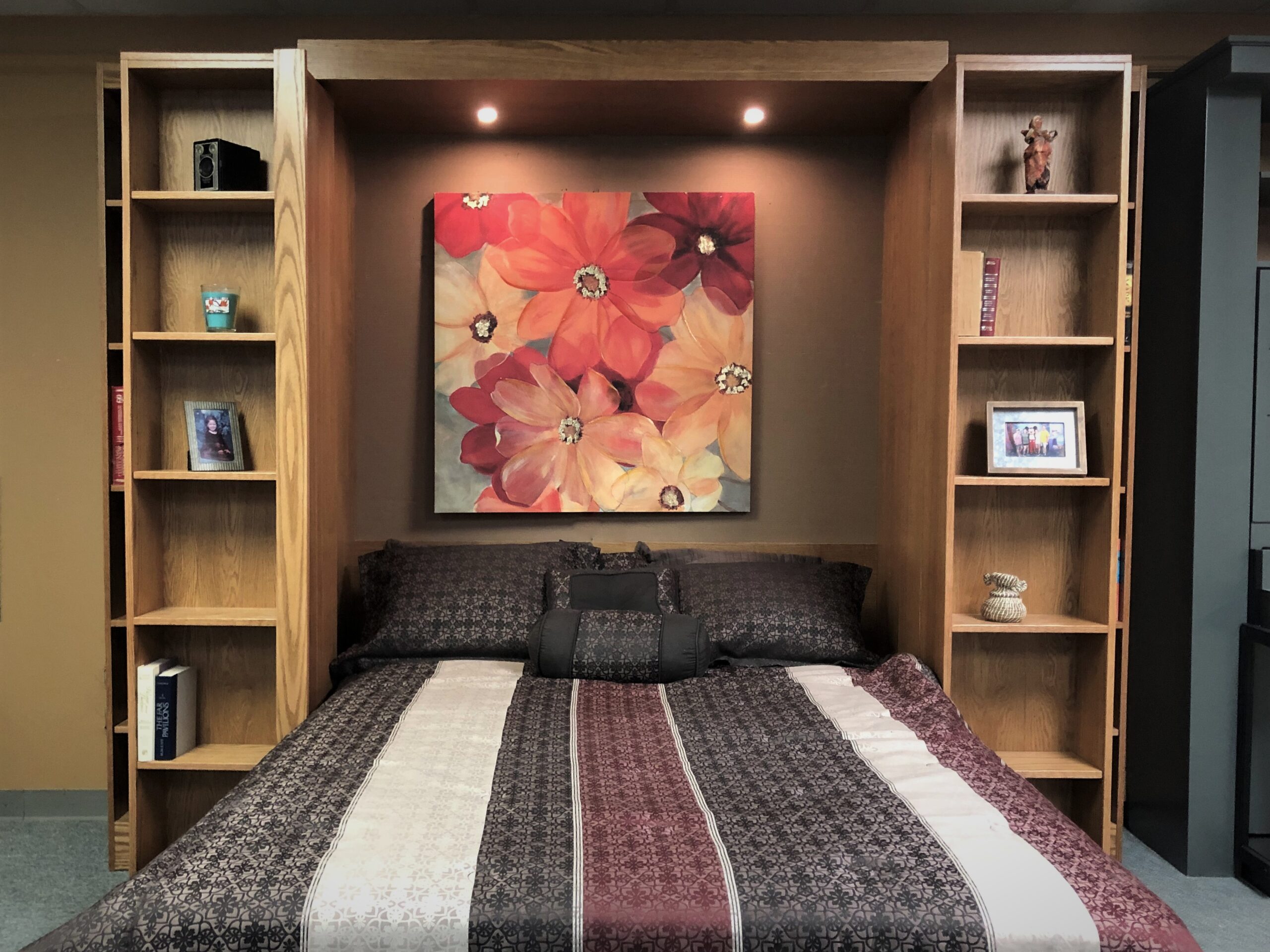 Pivoting Bookcase Murphy Bed Bed Shown Open Front View