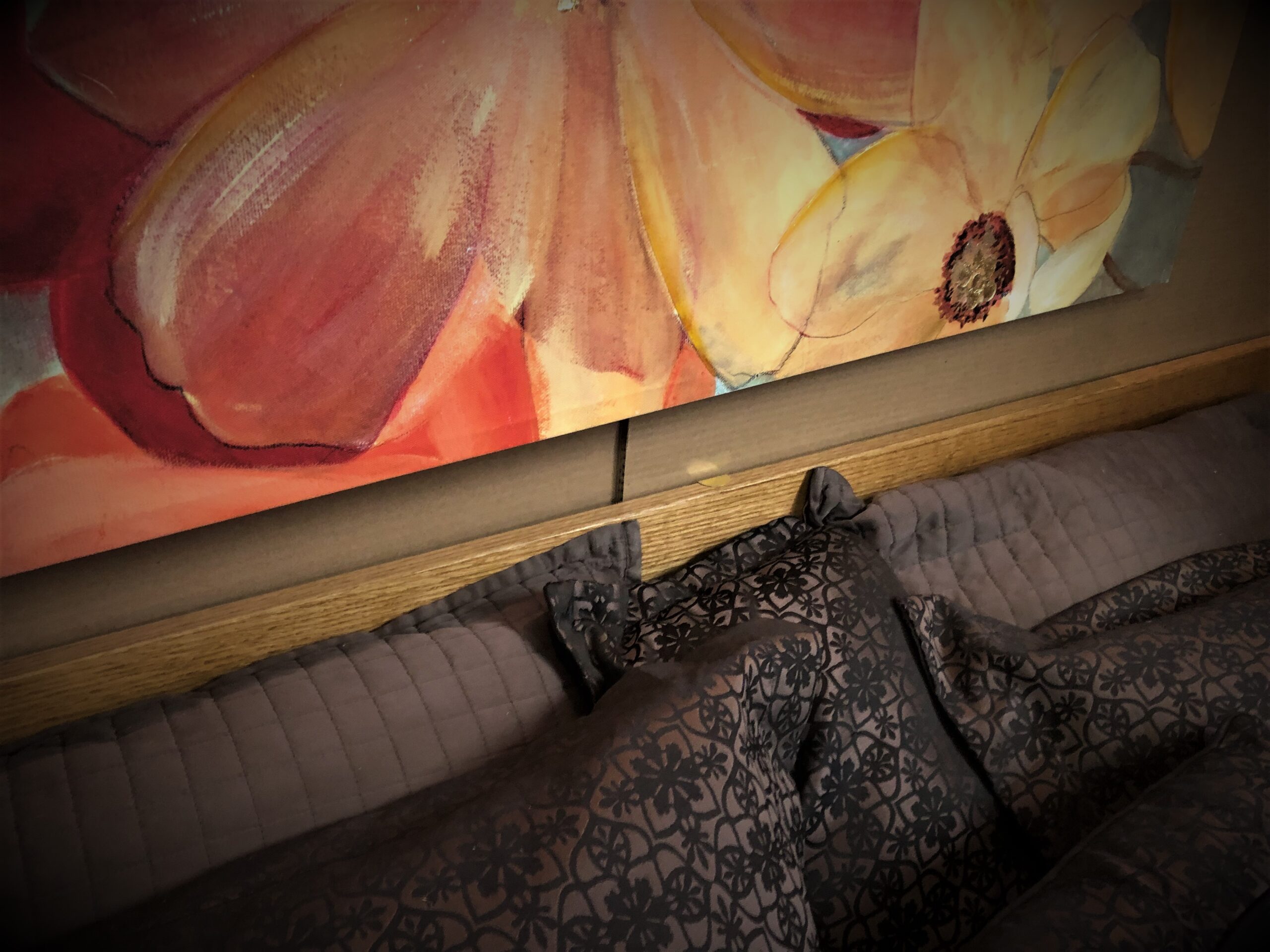 Pivoting Bookcase Murphy Bed Touch Plate on Center of Headboard