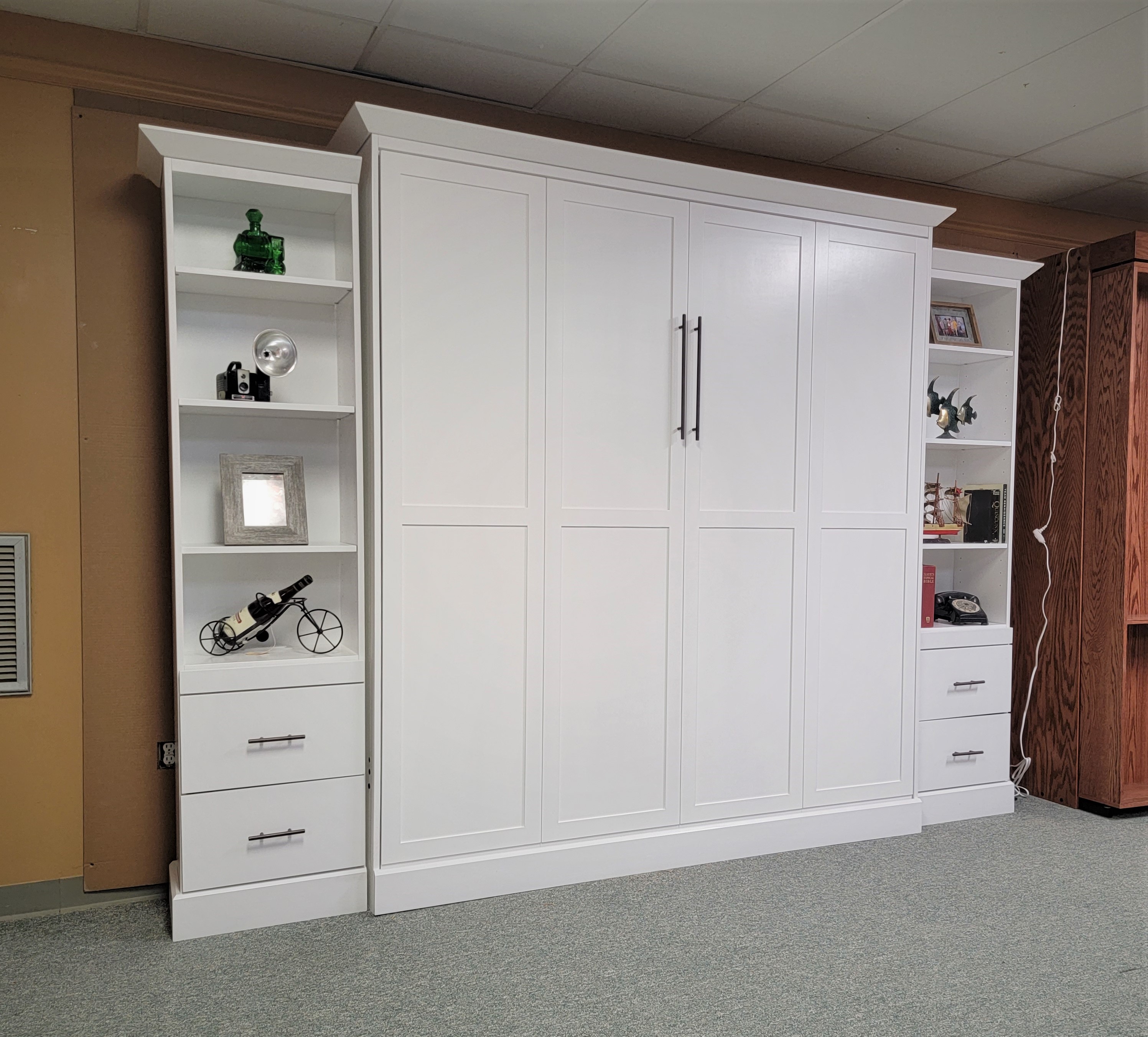 King Size Templeton Murphy Bed Side View of Murphy Bed Shown Closed