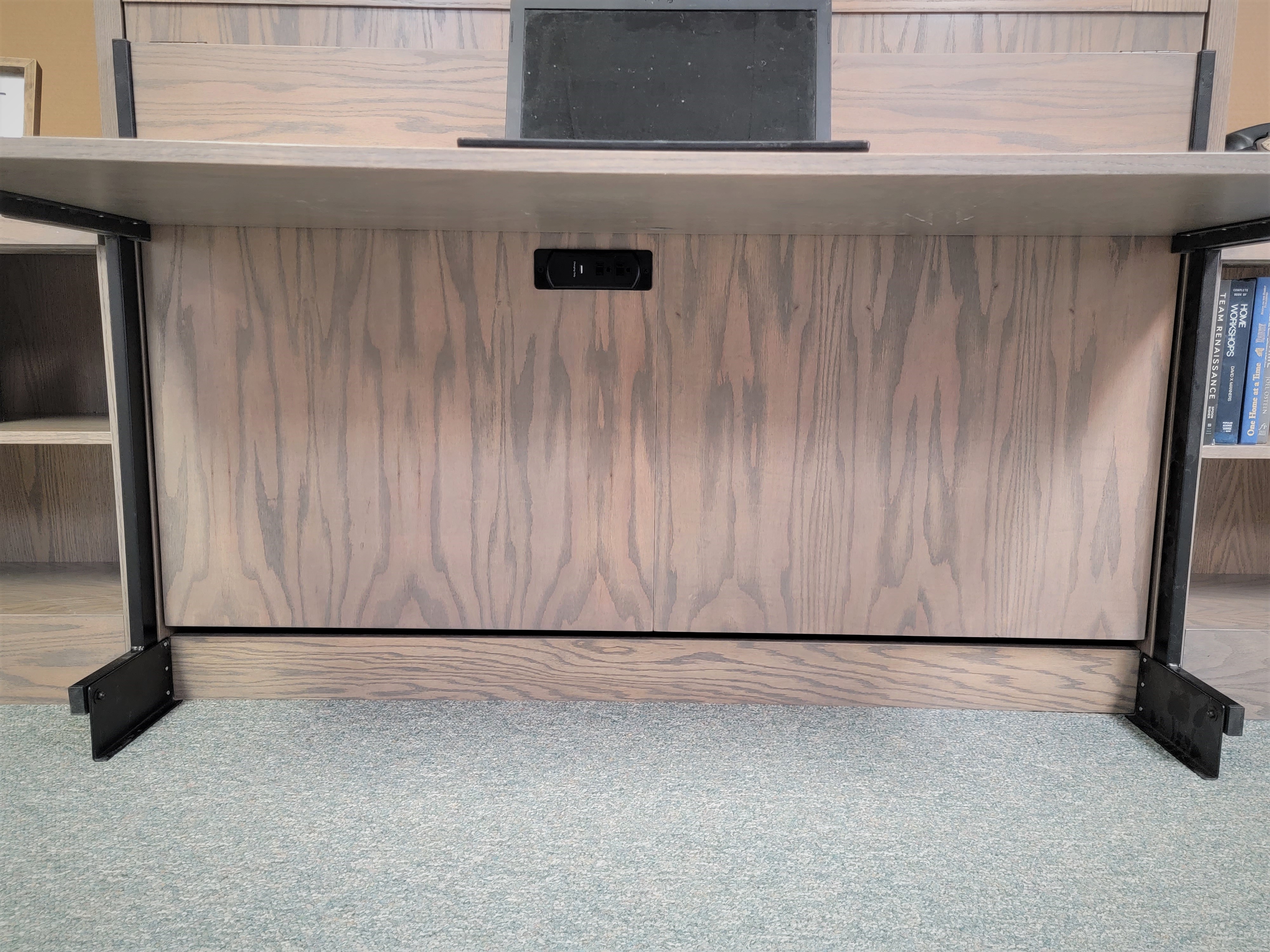 Classic Gray Barn Door Murphy Under Desk Charging Station